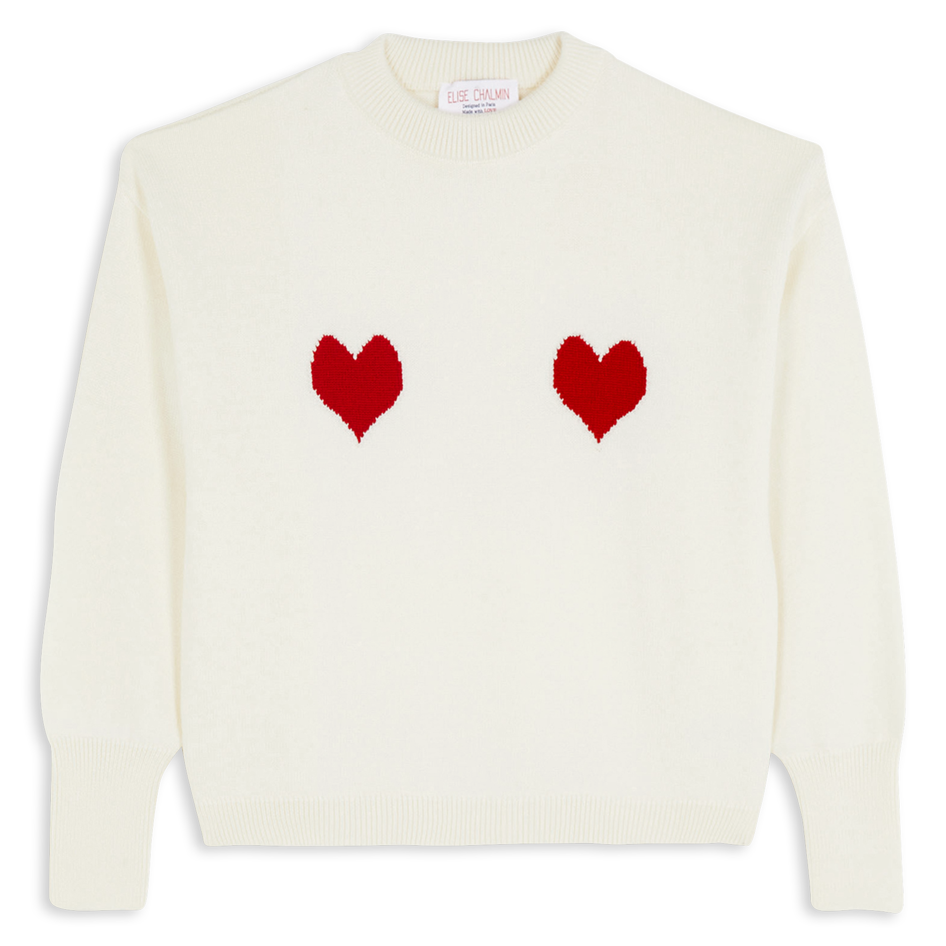 Gestreepte wollen trui ELISE CHALMIN Wit