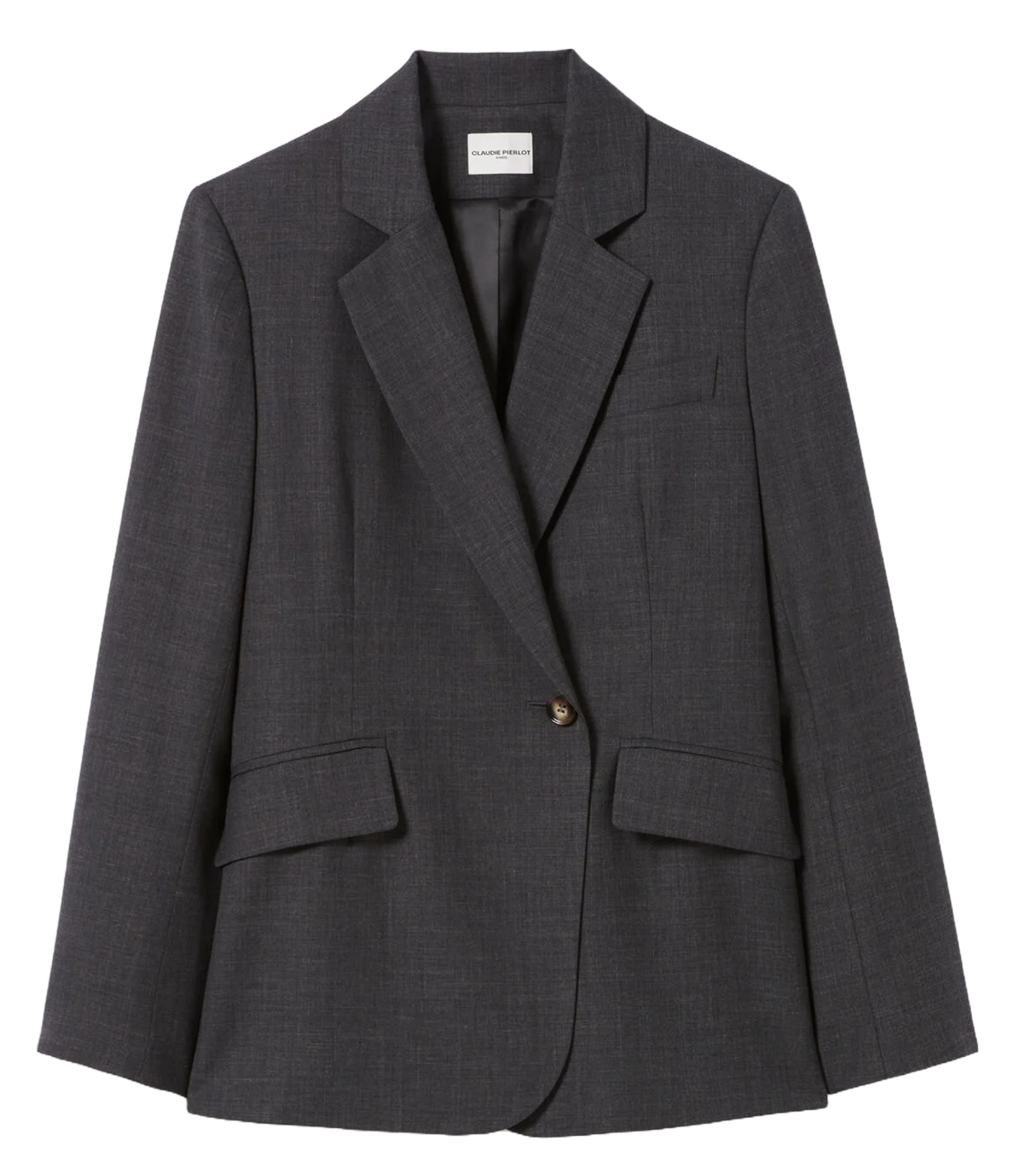 Veste tailleur droite unie CLAUDIE PIERLOT Gris