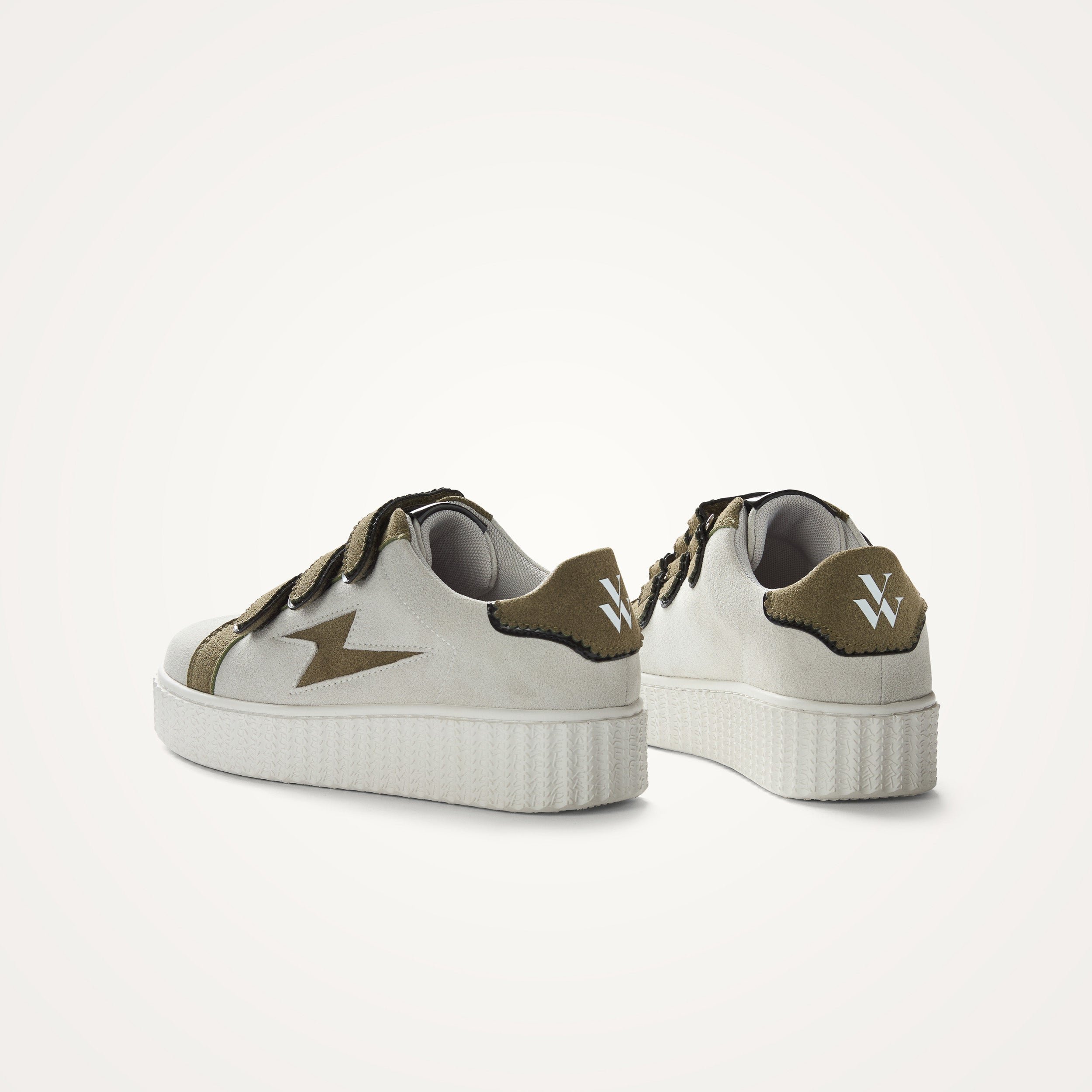 Low sneakers with scalloped Velcro straps VANESSA WU Green