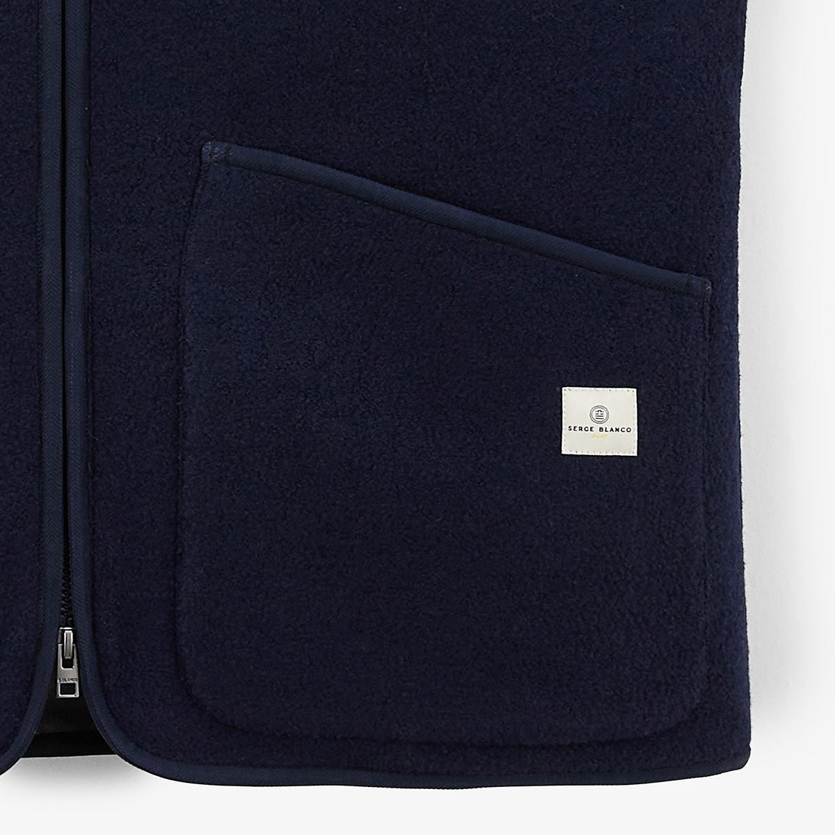 Sleeveless Worker Fleece Jacket SERGE BLANCO Blue