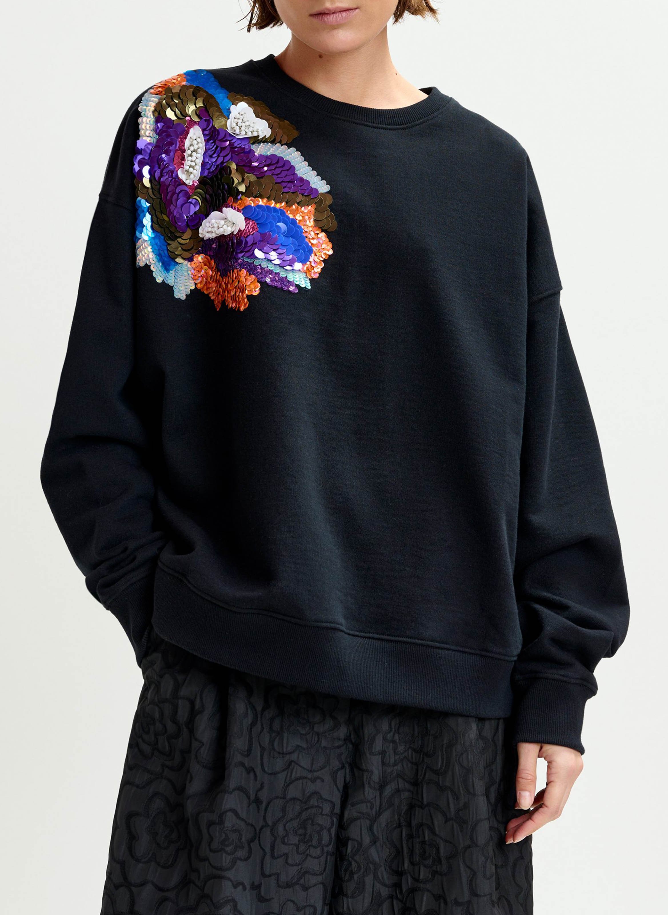 Sweat oversize col rond brodé ESSENTIEL ANTWERP Multicolore