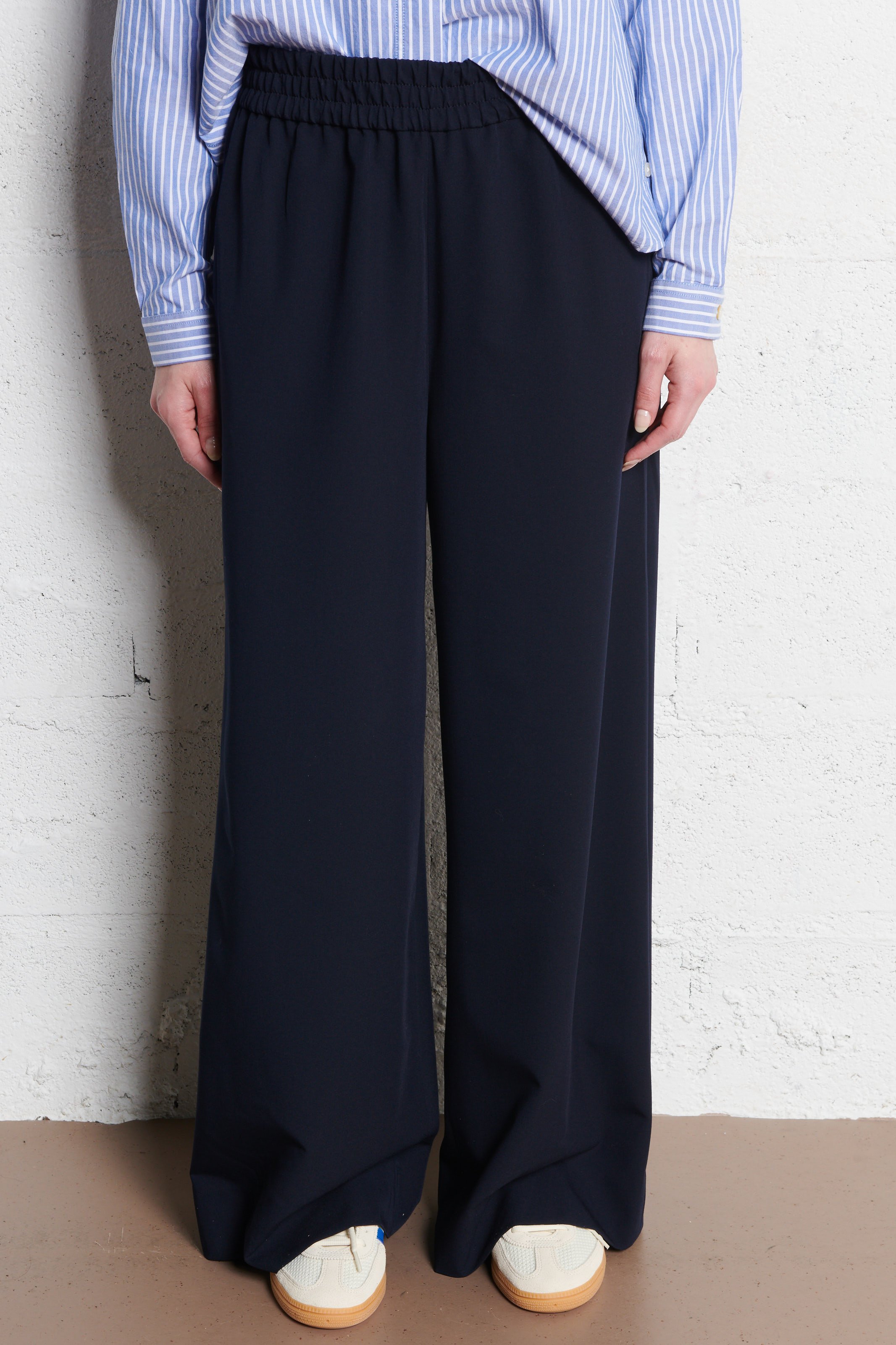 Wijde elastische broek uni RUE DE TOKYO Blauw