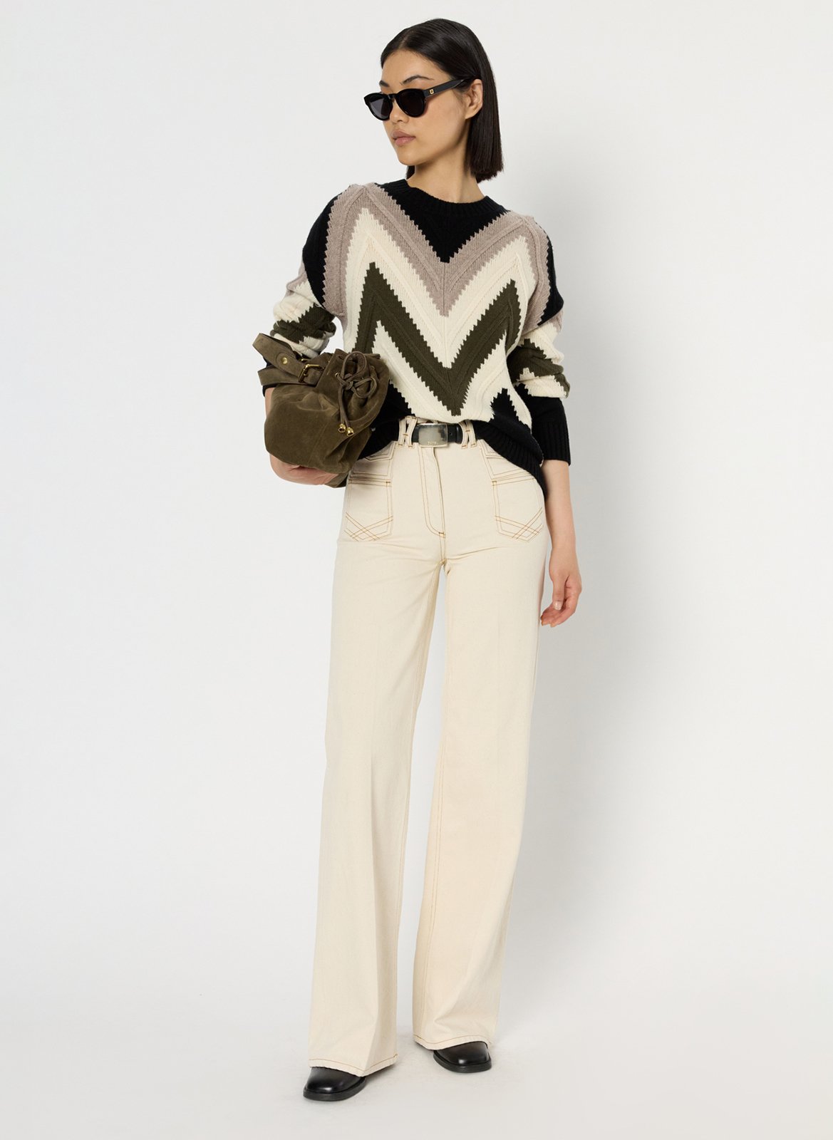 Gestreepte wollen trui GERARD DAREL Zwart