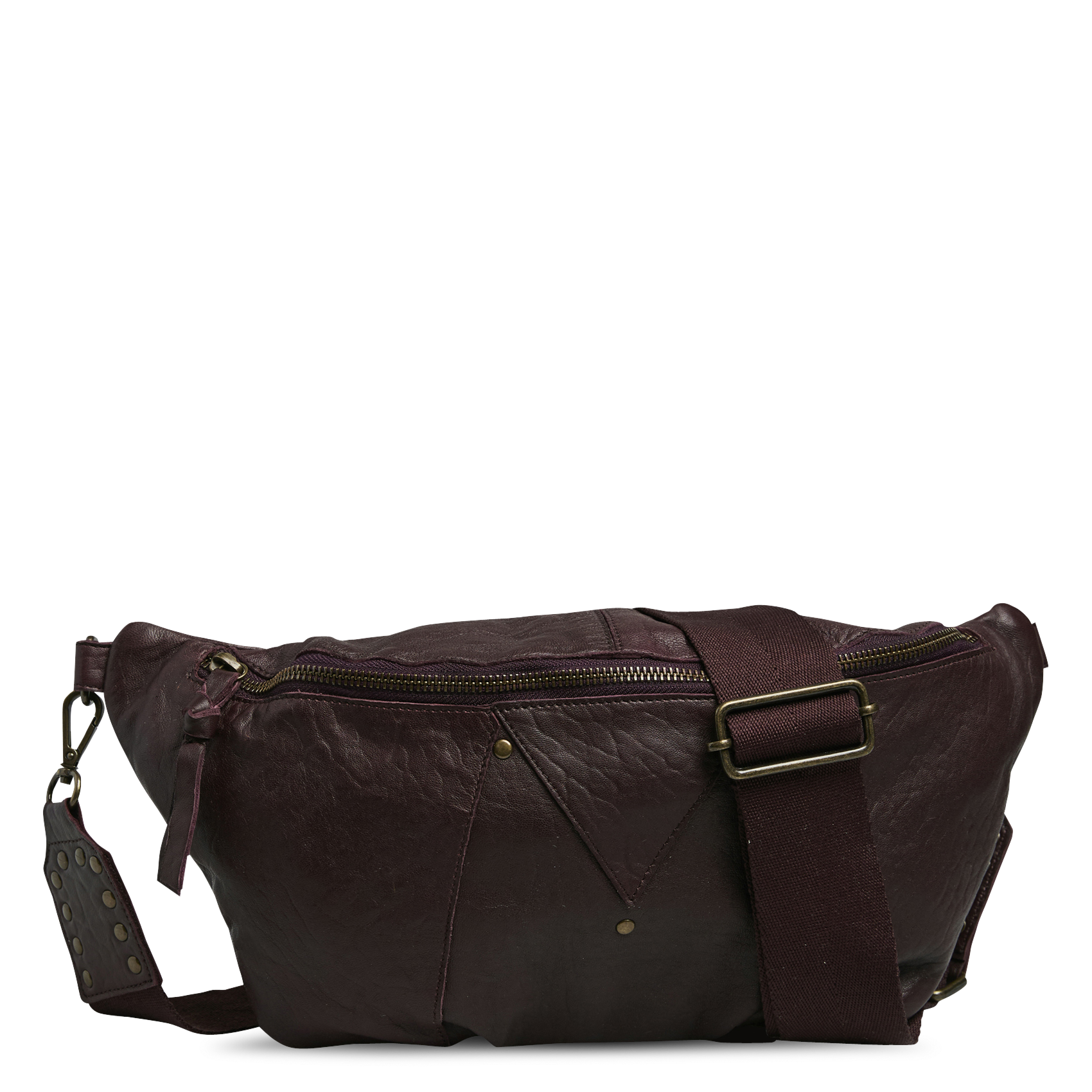 Leather waist bag PIECES Red