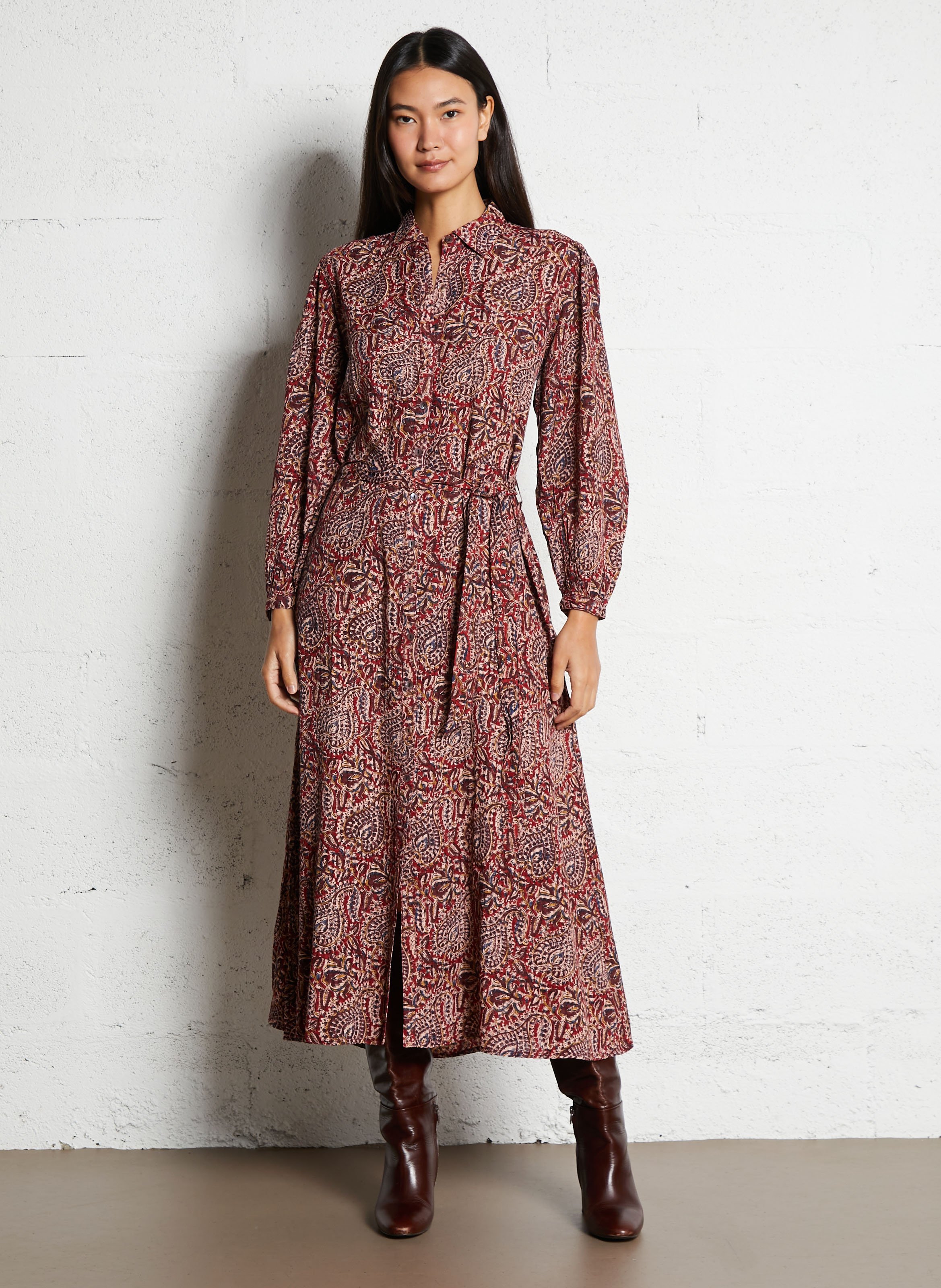 Chemise col classique imprimée  MAISON HOTEL Rouge