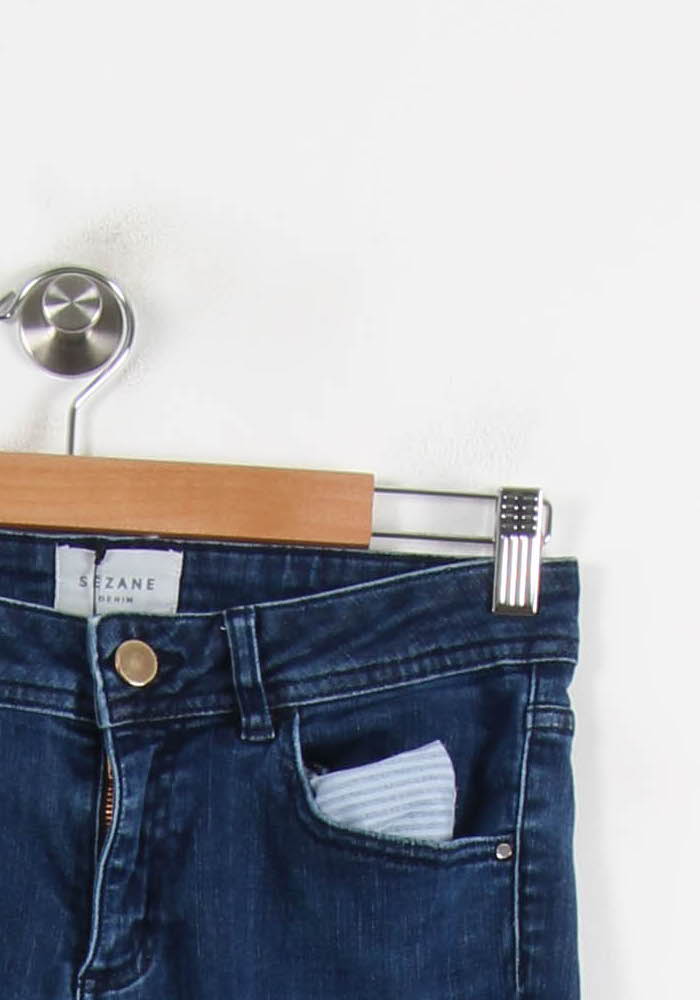 Cropped slim jeans with studs SEZANE - Seconde main Blue