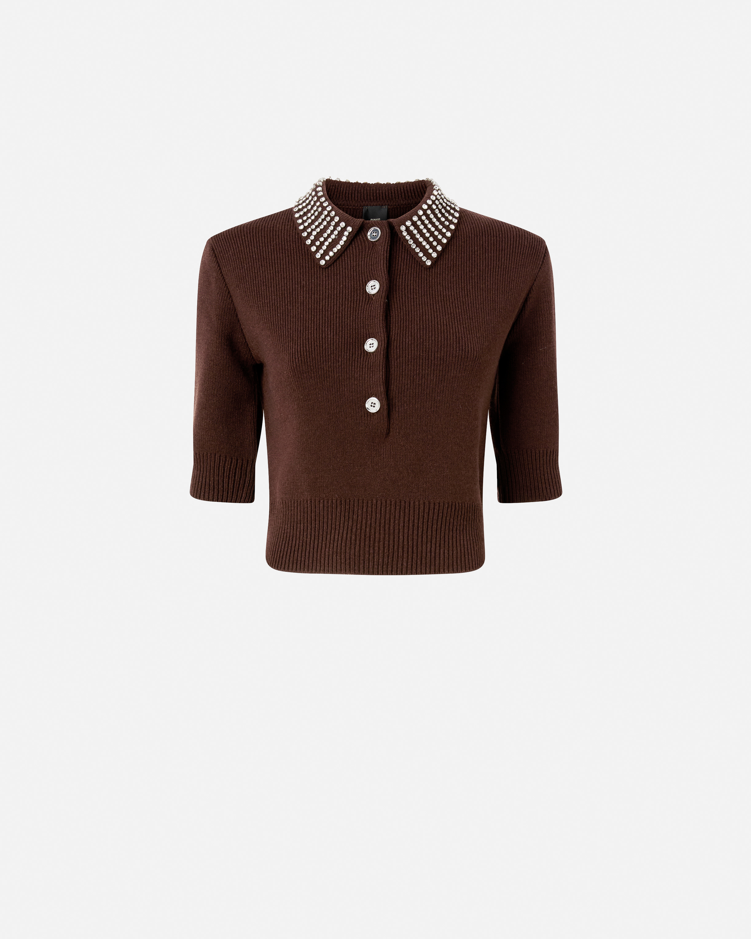 Polo-style sweater PINKO Brown