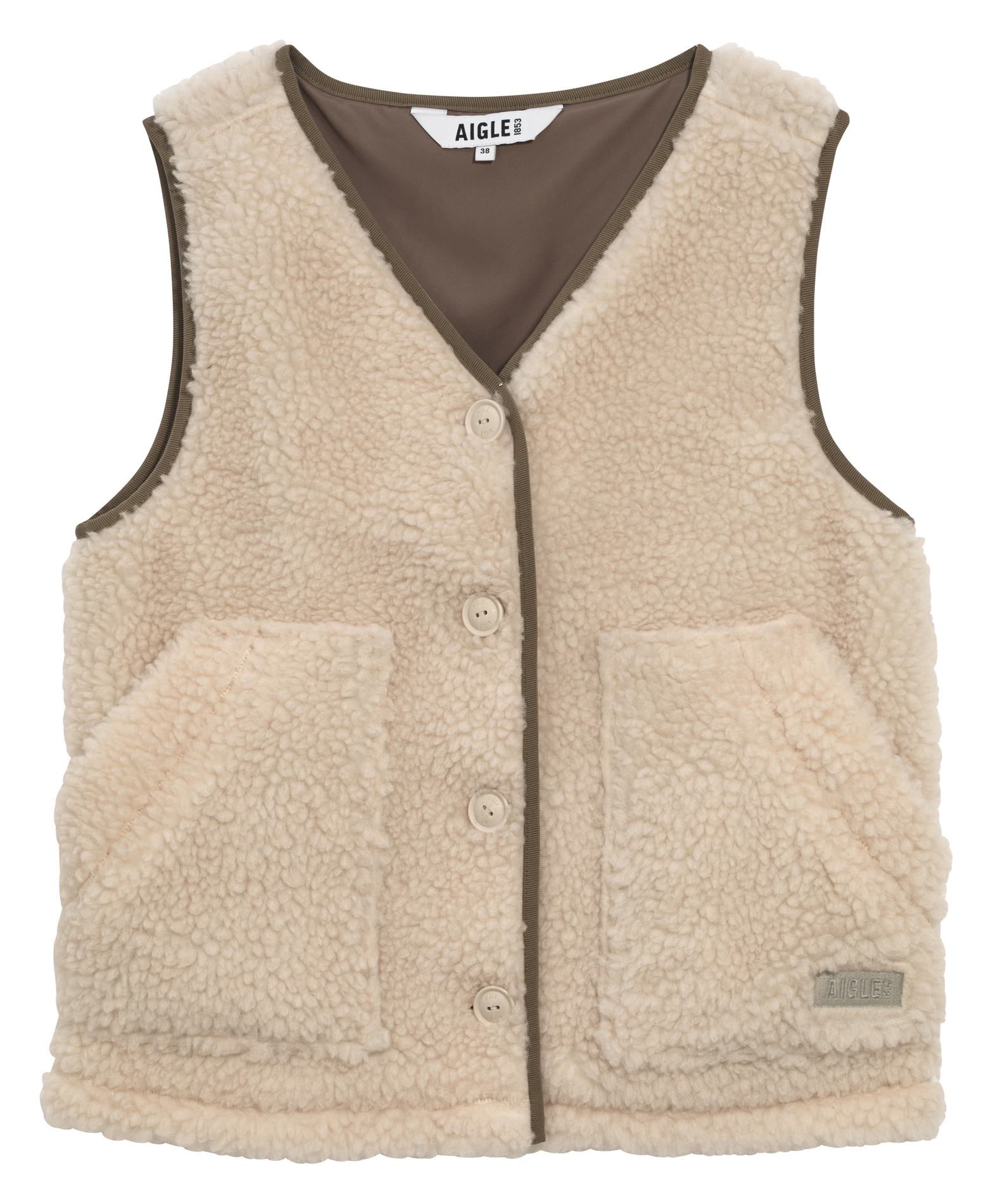 Svenland V-neck wool cardigan AIGLE Beige