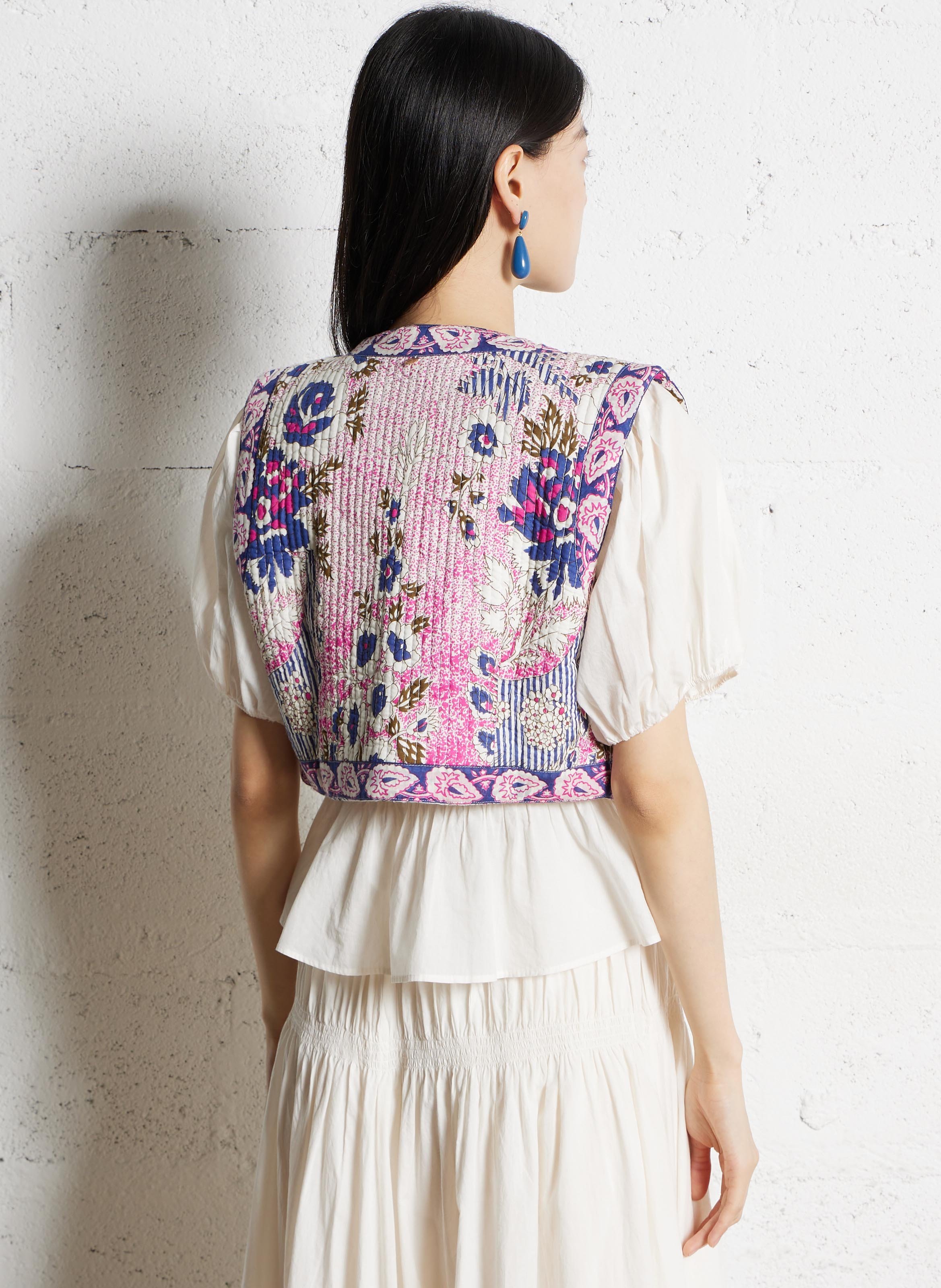 Baumwoll-Strickjacke mit Rundhalsausschnitt ANTIK BATIK Rosa