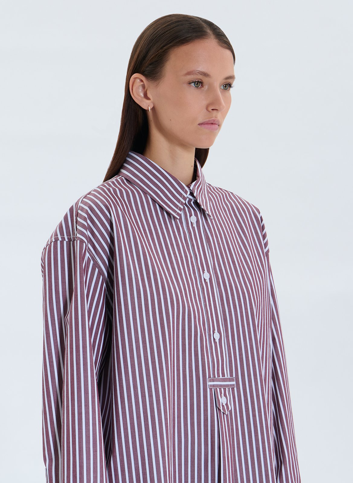 Blouse col classique en coton ZAPA Rouge