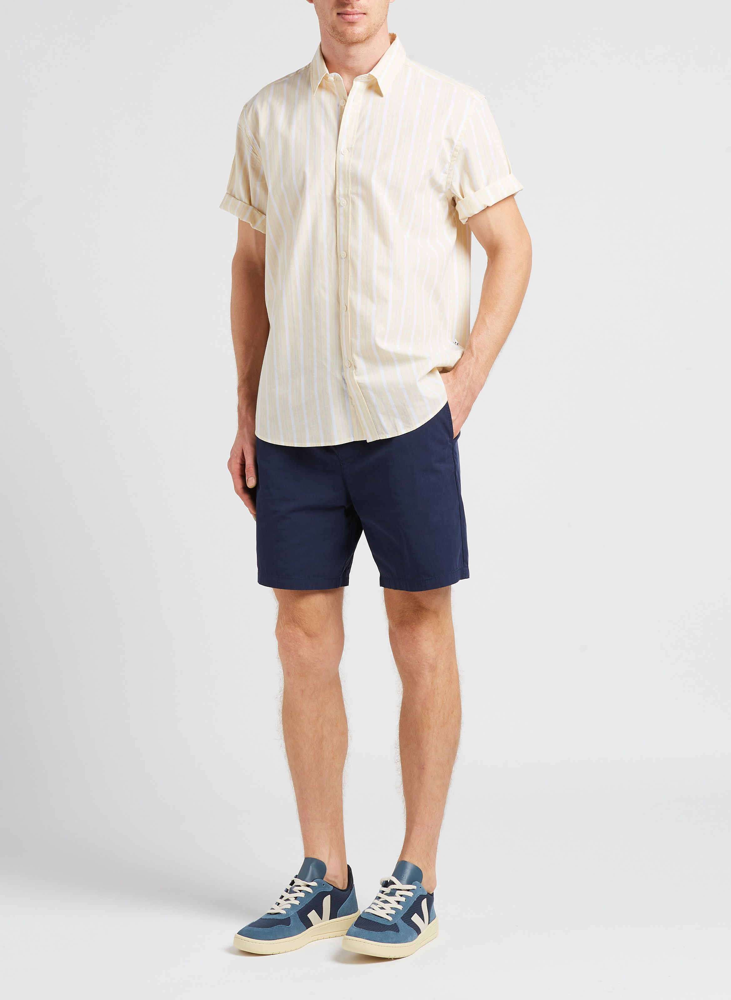 Gestreiftes Hemd aus Bio-Baumwolle MINIMUM Gelb