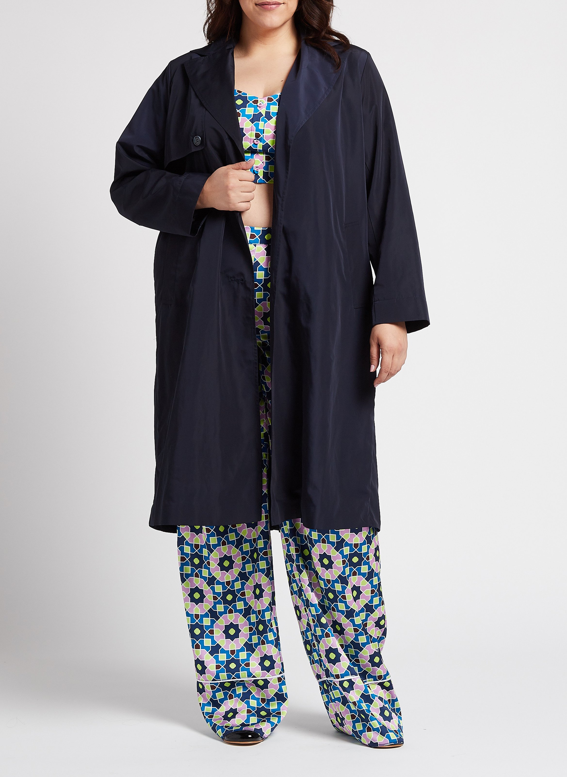 Regenjacke mit Reverskragen PERSONA by Marina Rinaldi Schwarz