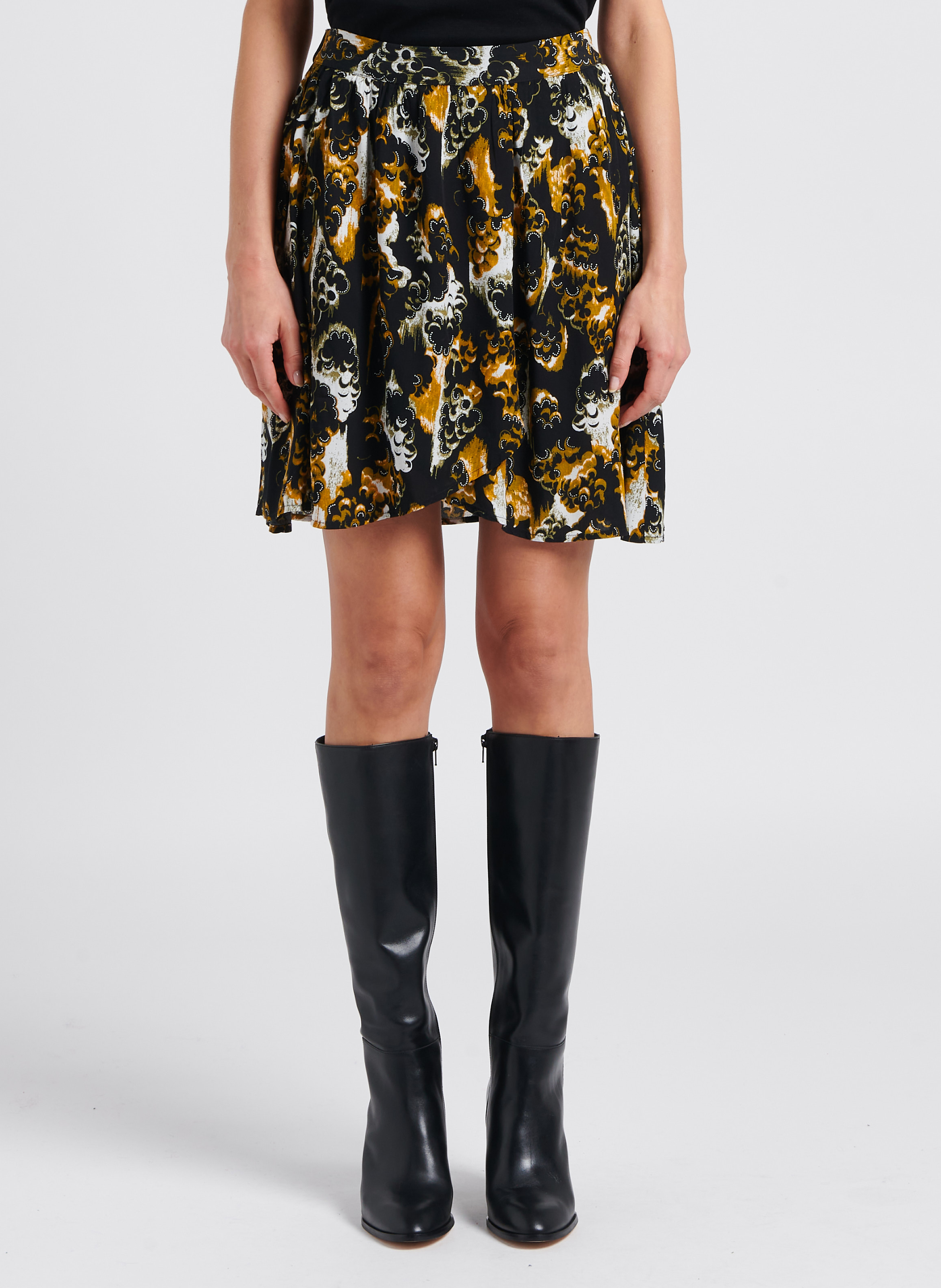 Kurzer Rock mit Print VILA Schwarz