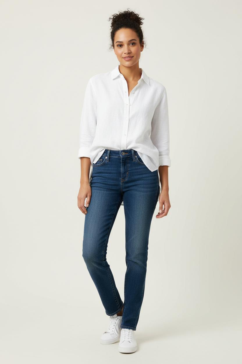 Cropped slim jeans with studs LEVI'S - Seconde main Blue