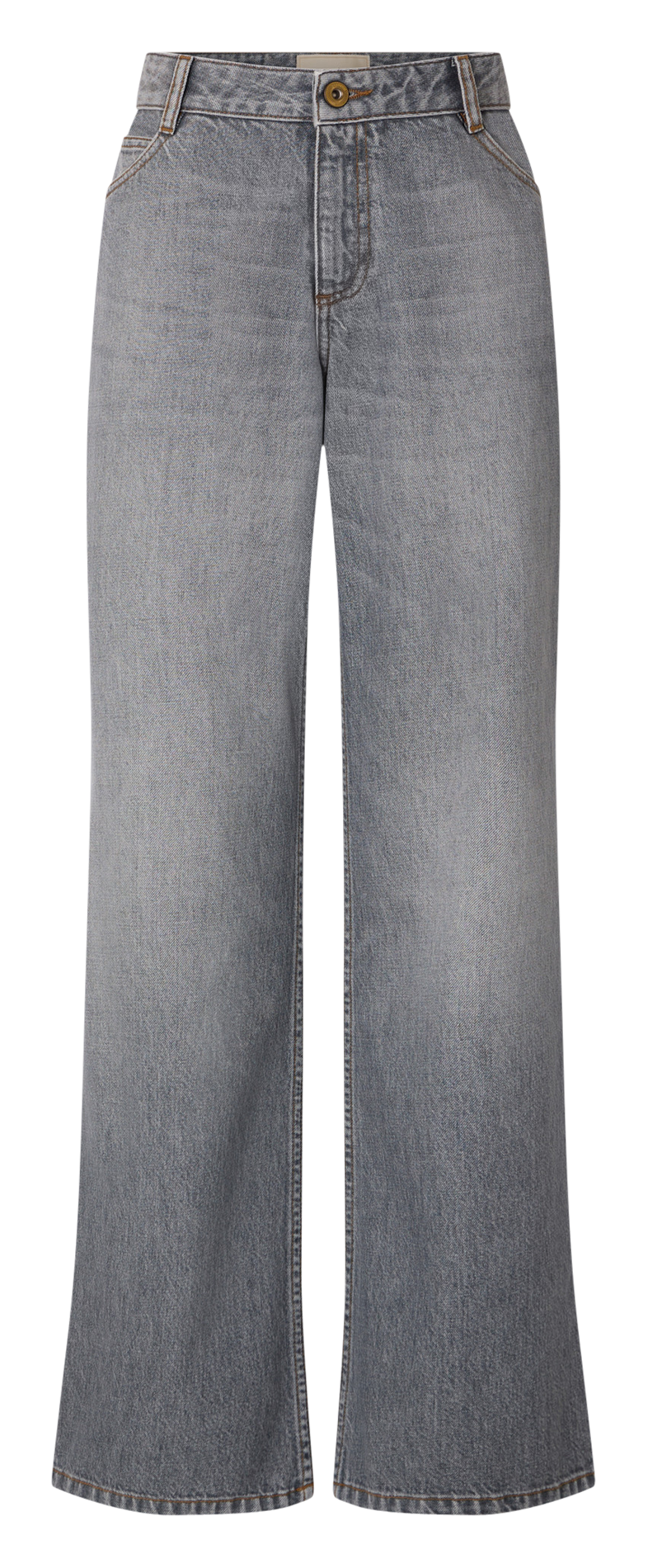Stone Washed Straight Cut Jeans mit niedrigem Bund | Grau SESSUN Damen