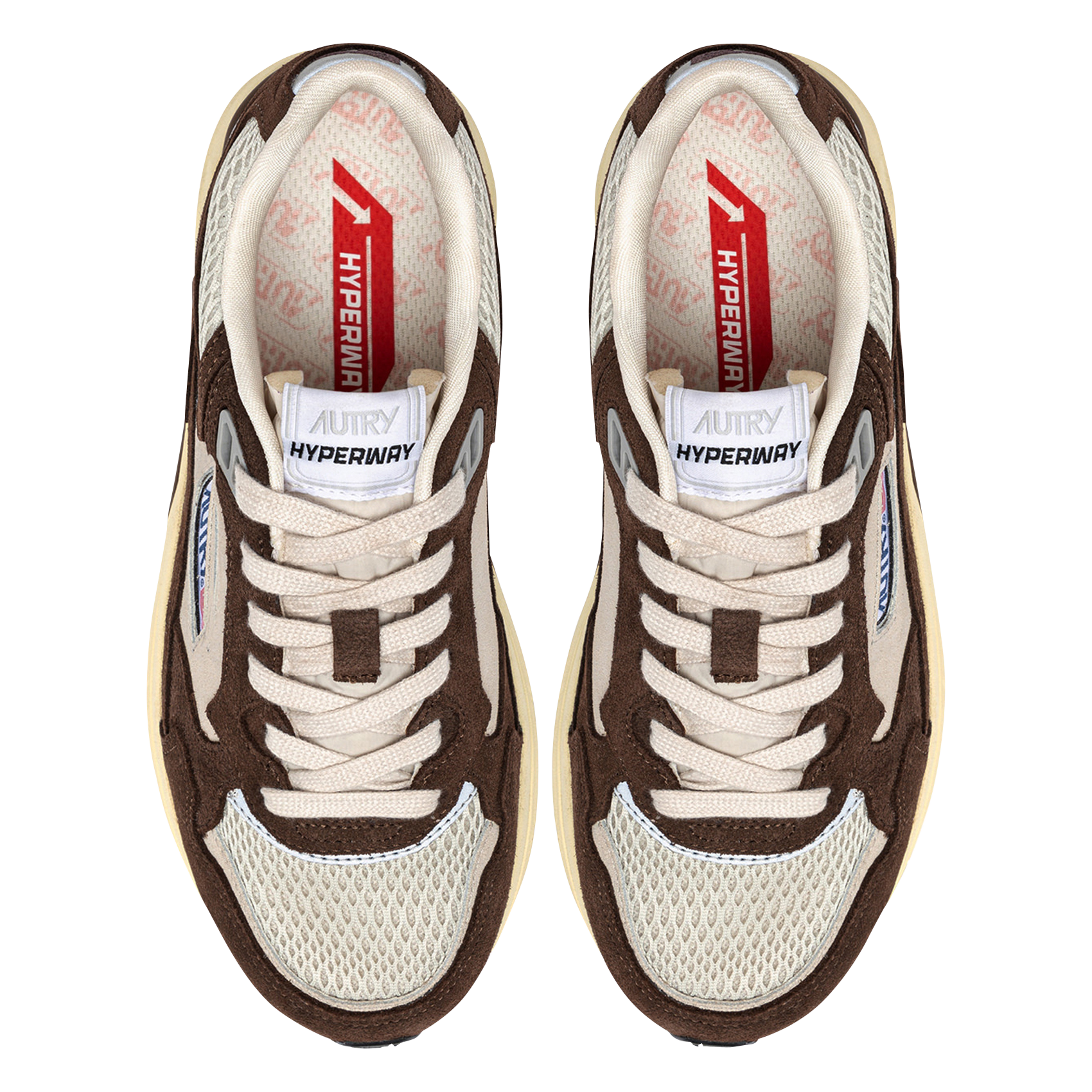 Baskets basses en cuir mélangé AUTRY Marron