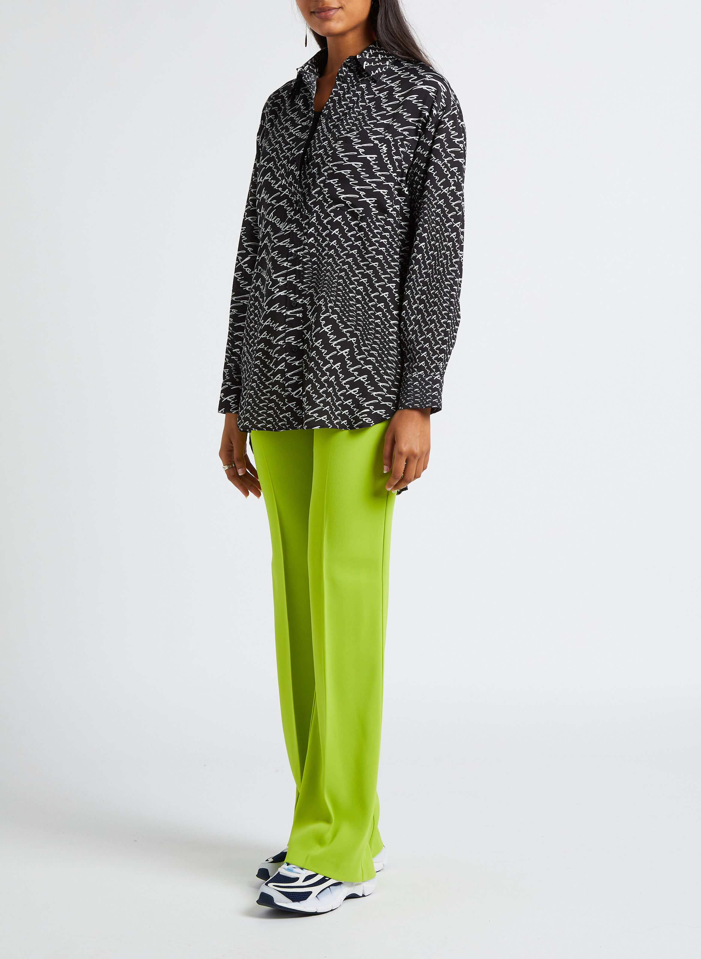 High-waisted flared pants PINKO Yellow