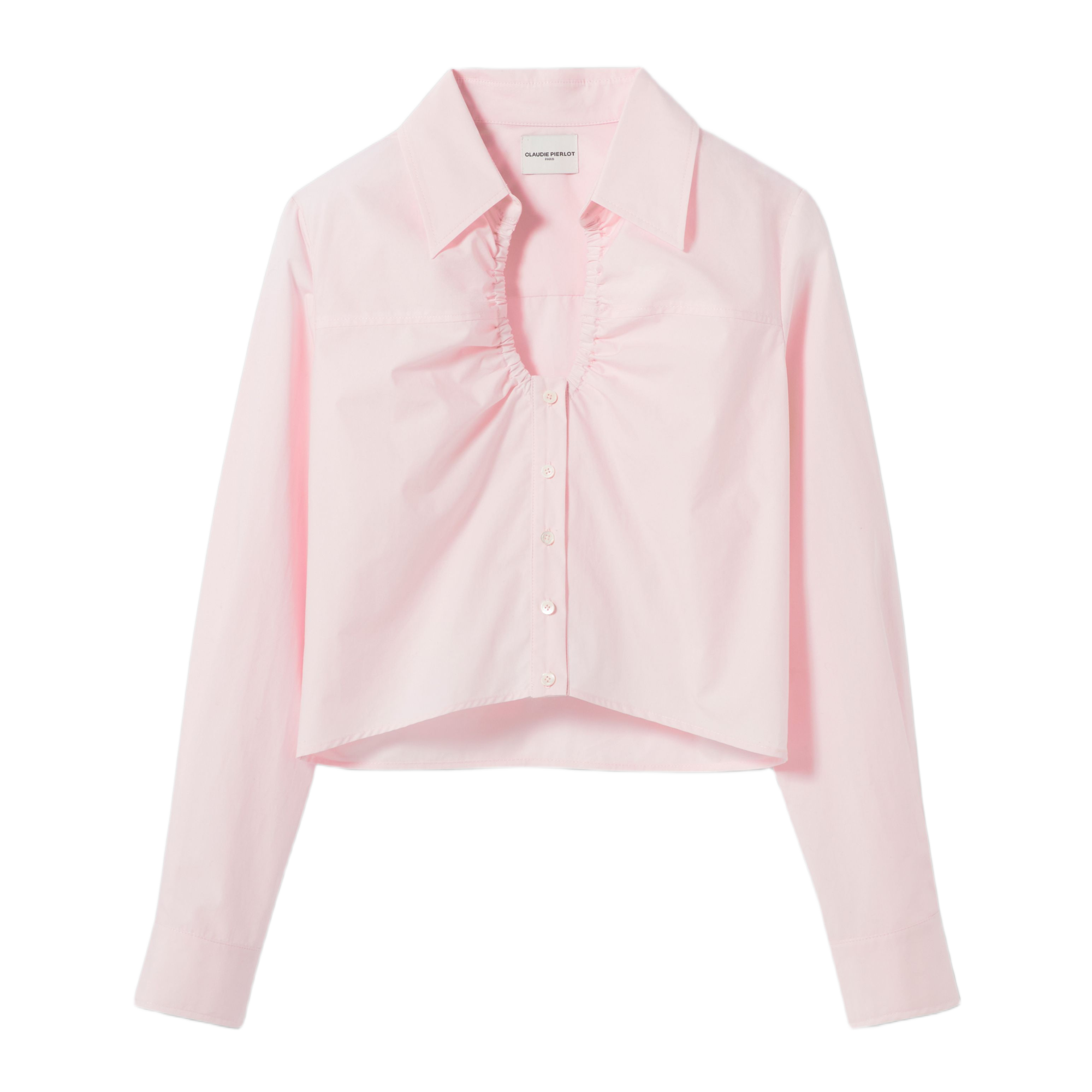 Camisa de algodón con cuello clásico CLAUDIE PIERLOT Rosa