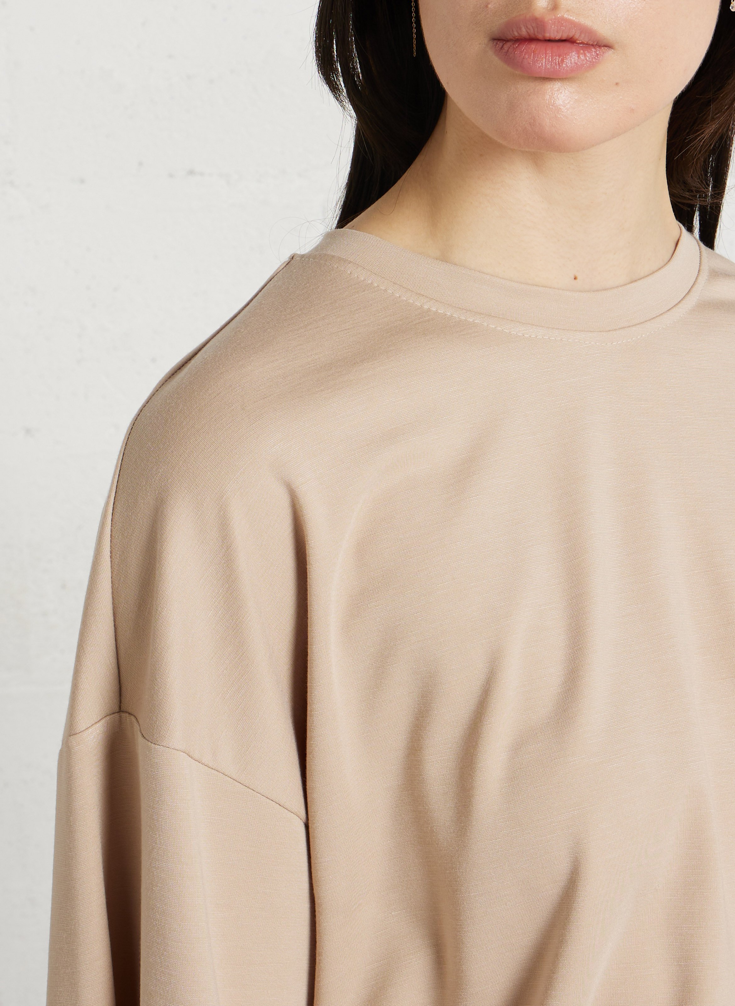 Plain short-sleeve fluid t-shirt IMPERIAL Beige
