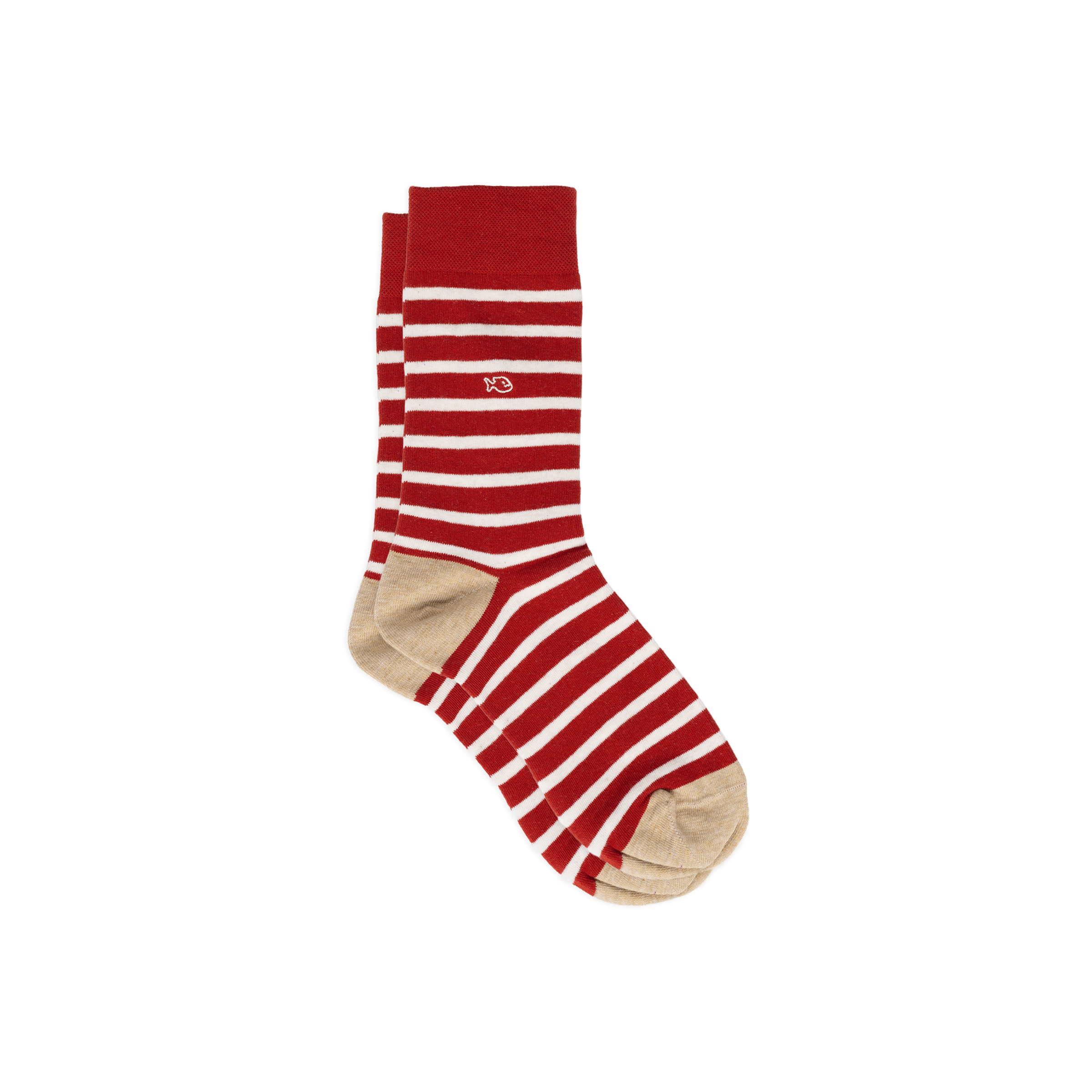 Combed Cotton Socks with Wide Stripes BILLYBELT Red