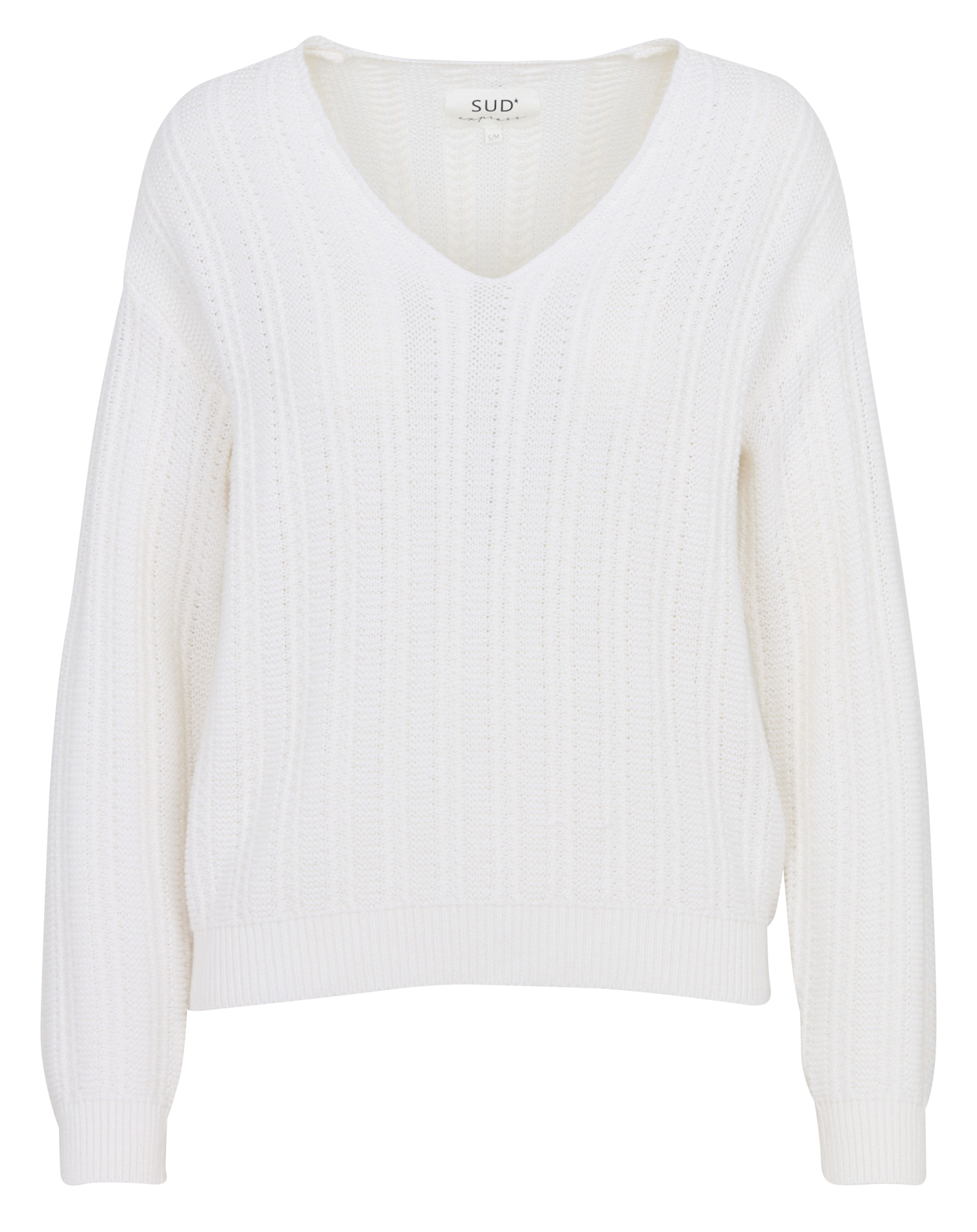 Gerade geschnittener Pullover aus Baumwoll-Mix mit V-Ausschnitt SUD EXPRESS