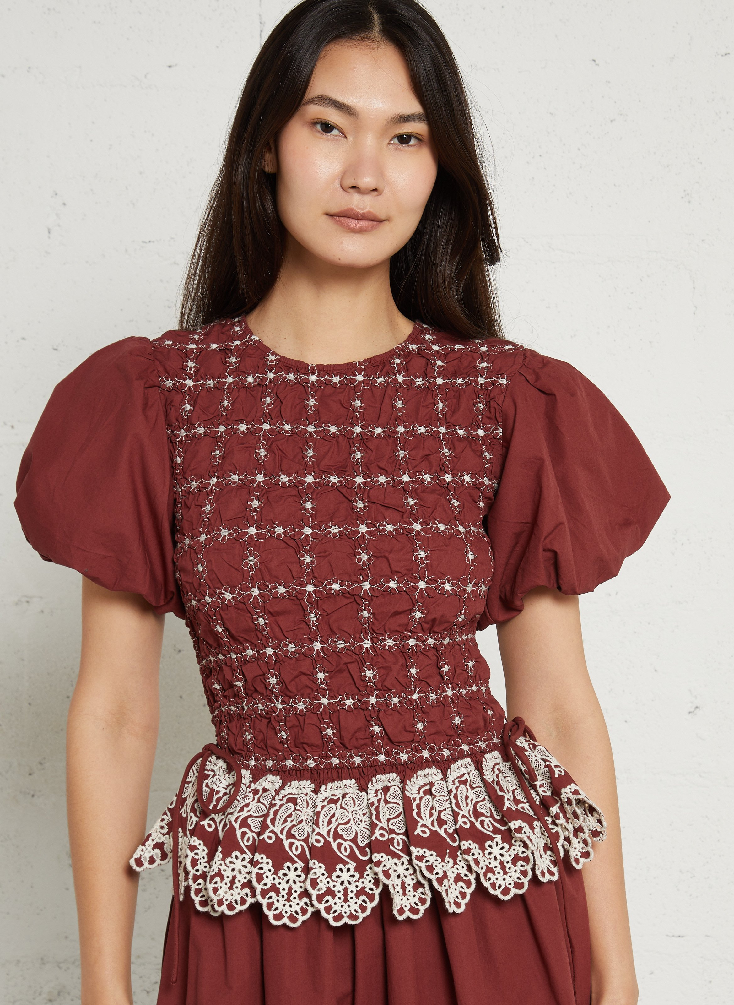 Long organic cotton dress DAMSON MADDER Red