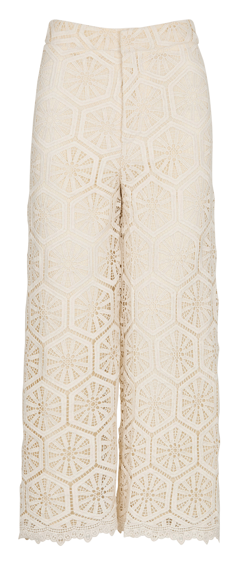 Pantalon large en dentelle LA FEE MARABOUTEE Blanc