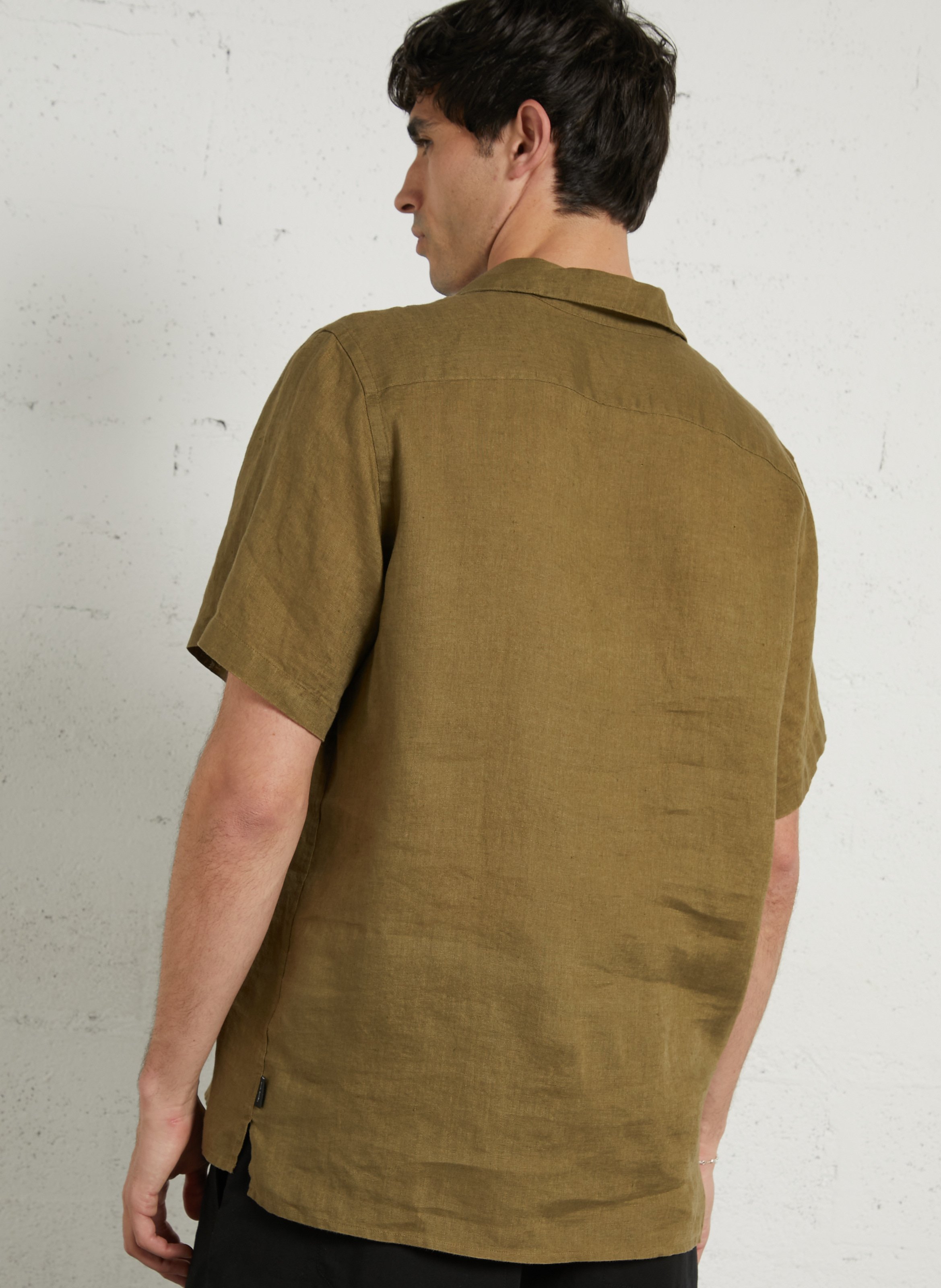 Camisa oversize de lino con cuello clásico PAUL SMITH Verde