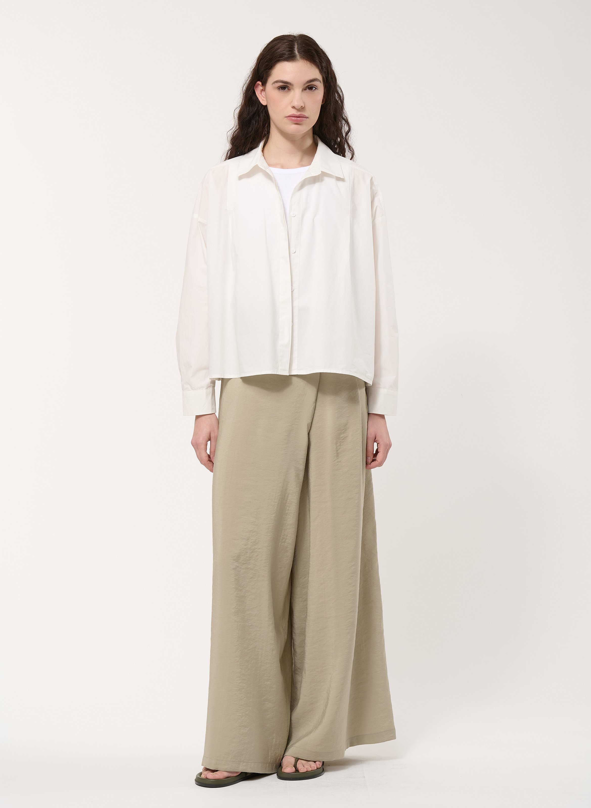 Chemise col classique manches contrastantes en coton HUMILITY White