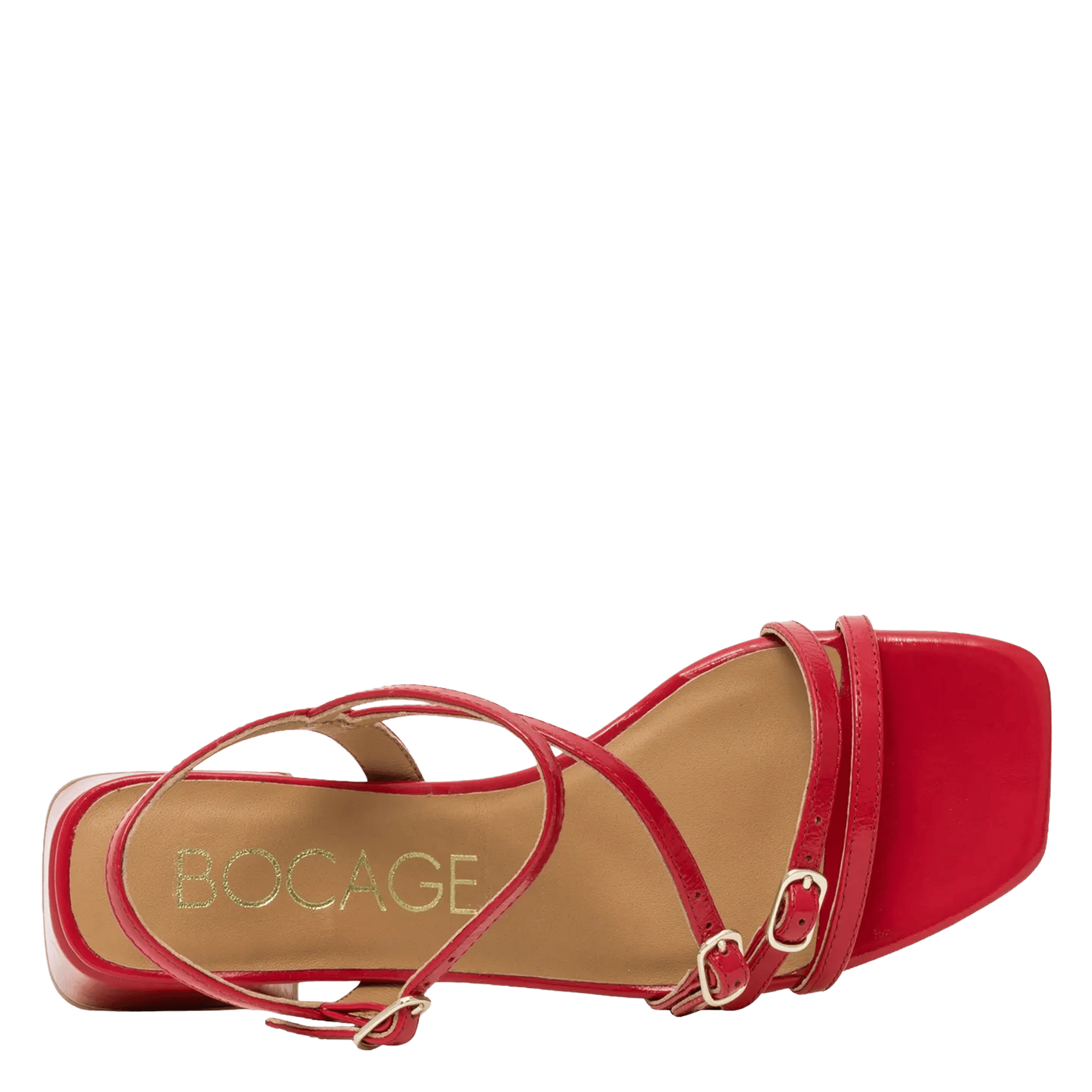 Sandales à talons en cuir Rouge