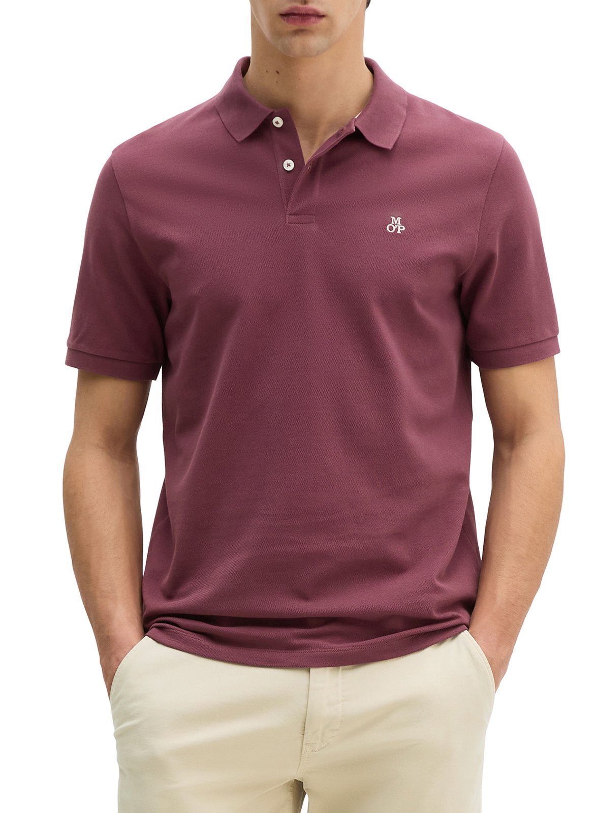 Straight cotton polo shirt MARC O'POLO Plums