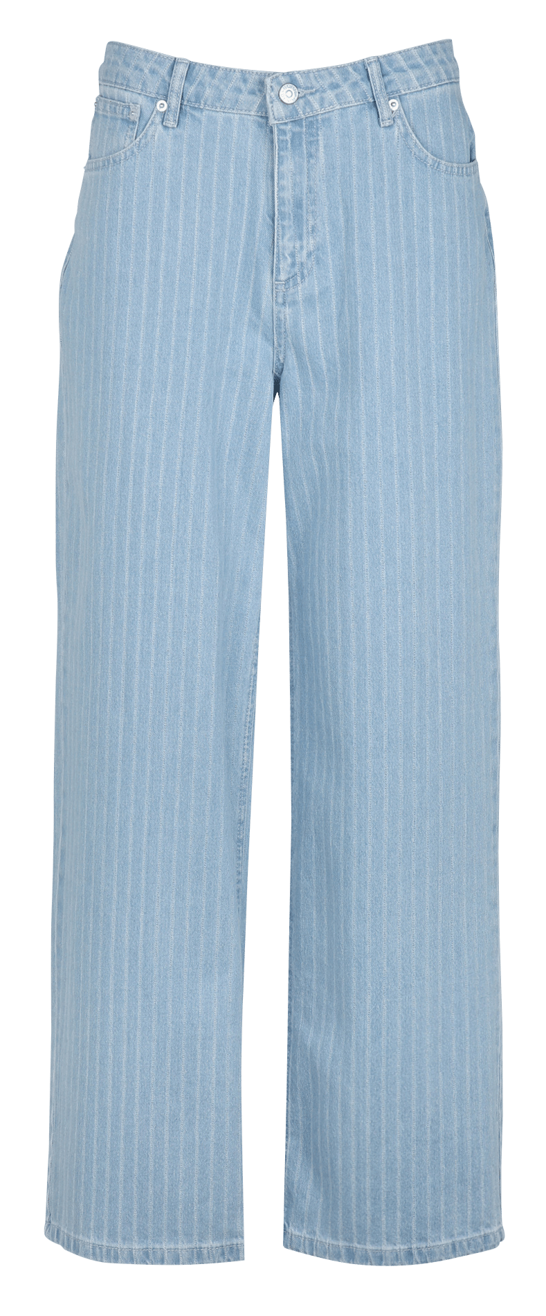 Pantalón recto de algodón y algodón orgánico a rayas. NORR Azul