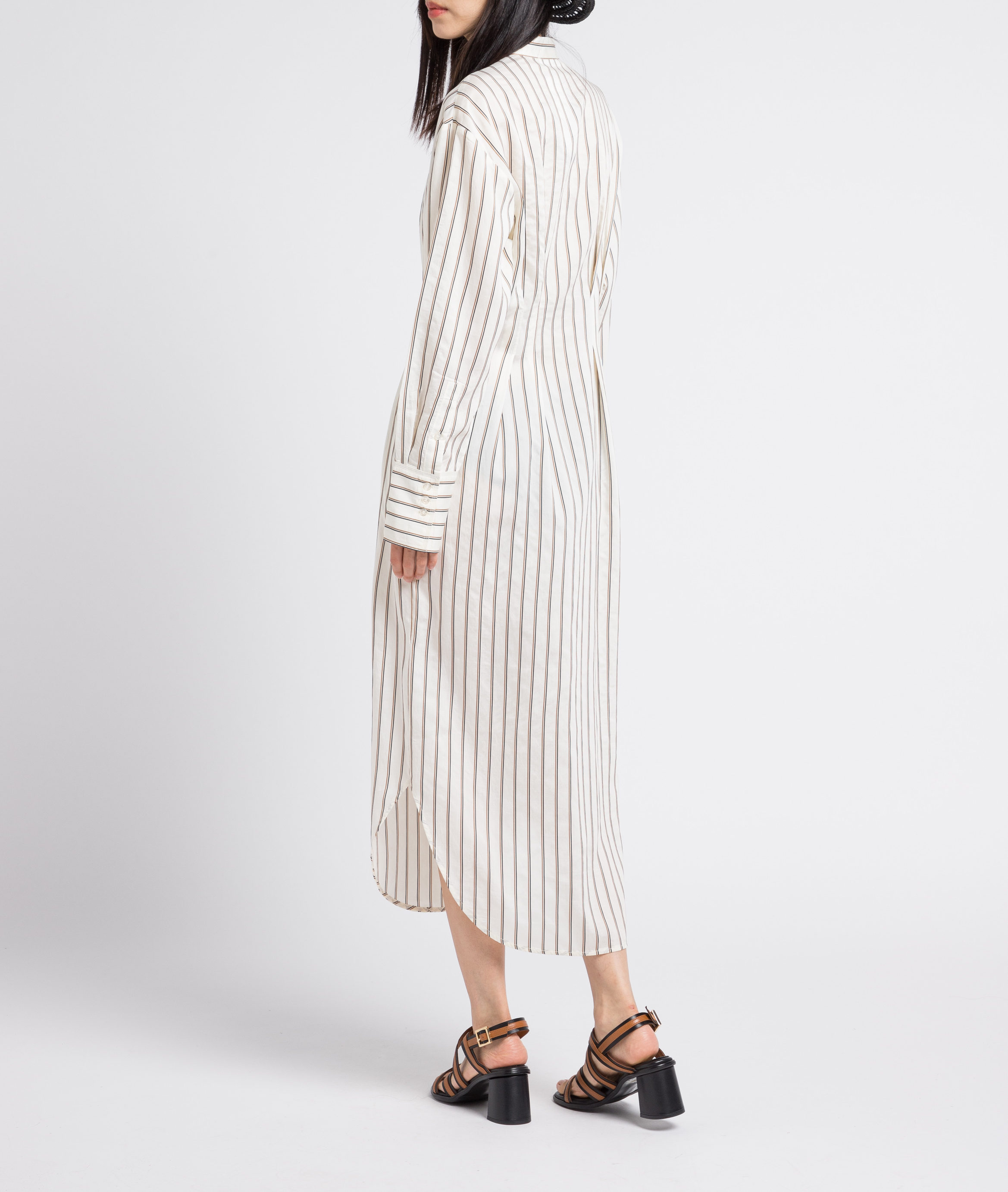 Long fitted dress with mandarin neckline SAMSOE SAMSOE White