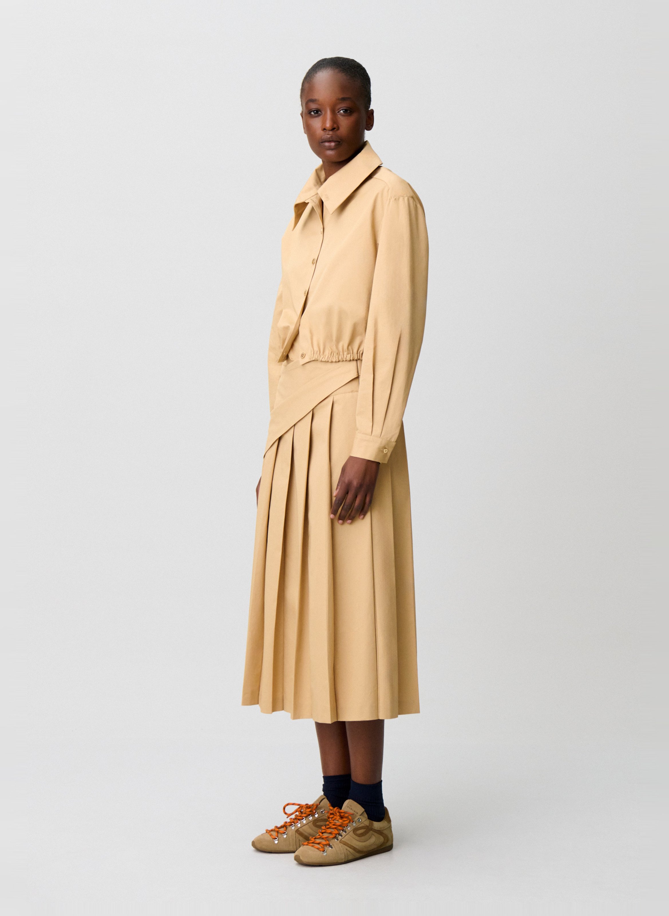 Katoenen slim fit overhemd CLAUDIE PIERLOT Beige