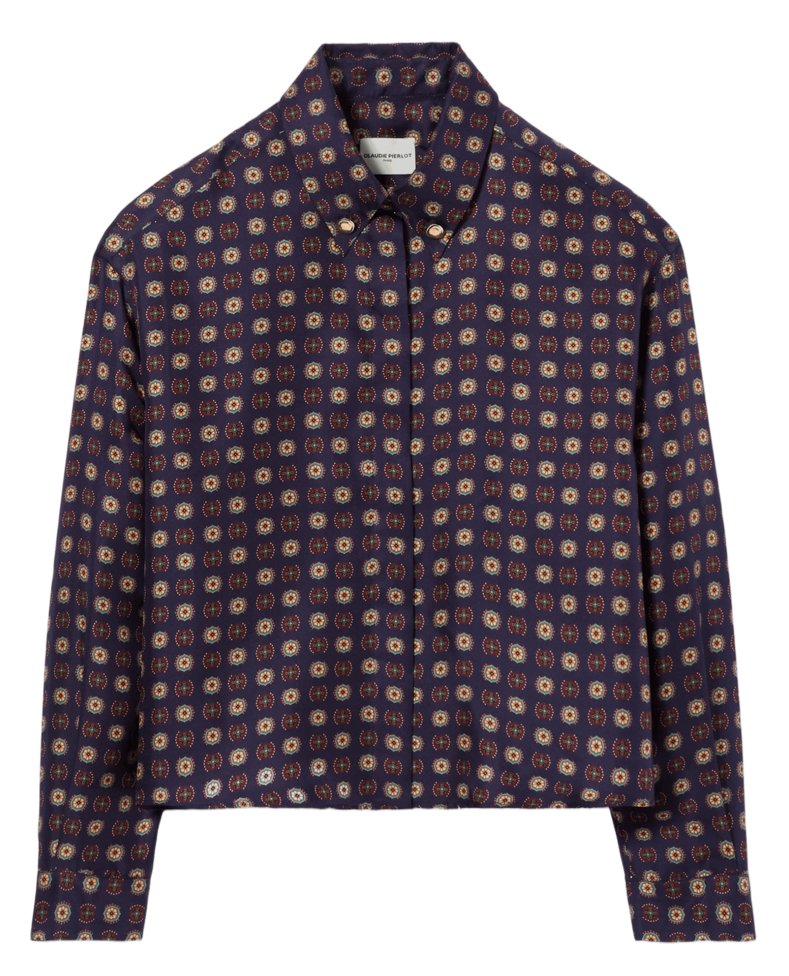 Chemise imprimée en soie CLAUDIE PIERLOT Bleu