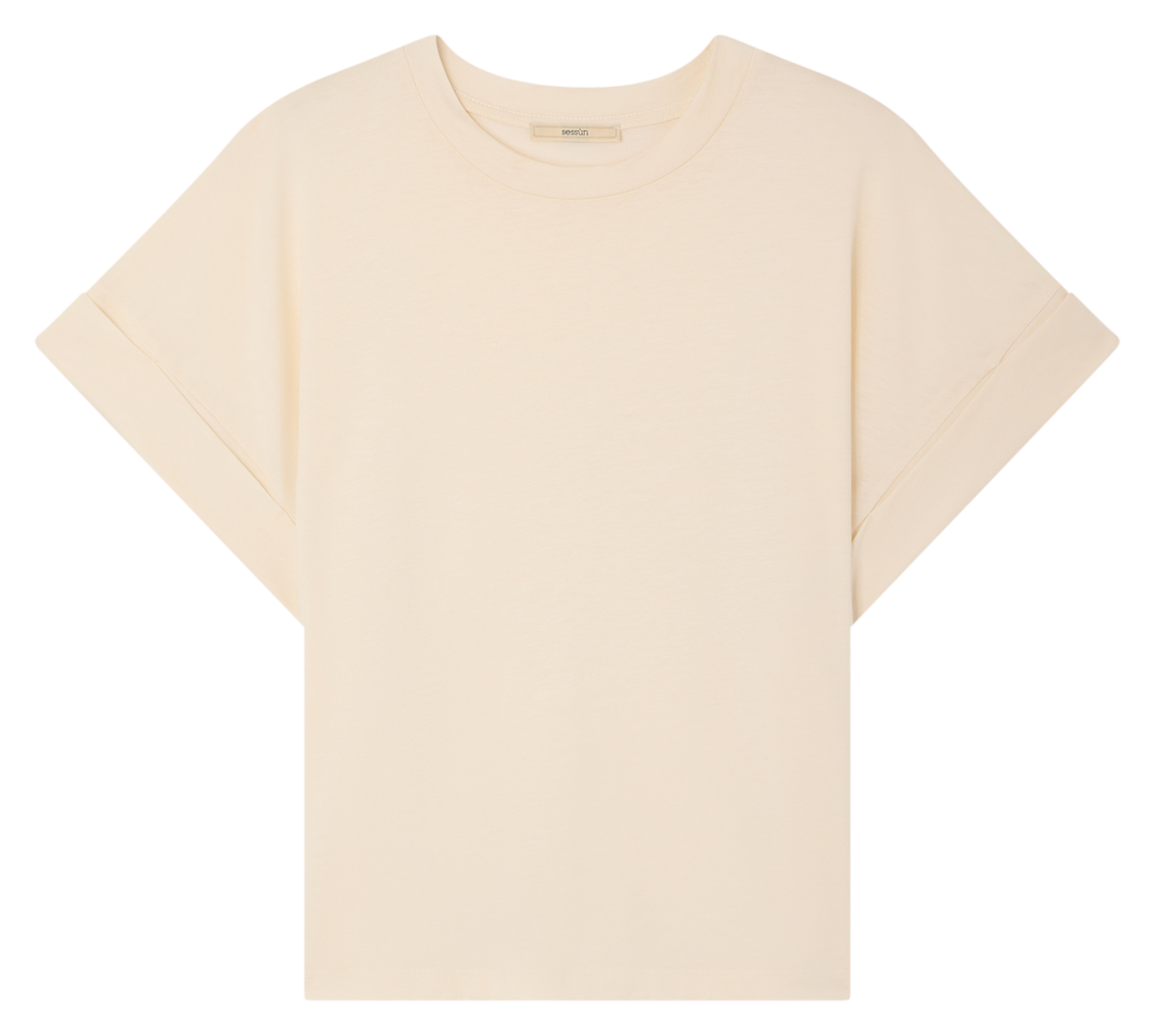 T-shirt met ronde hals SESSUN Beige