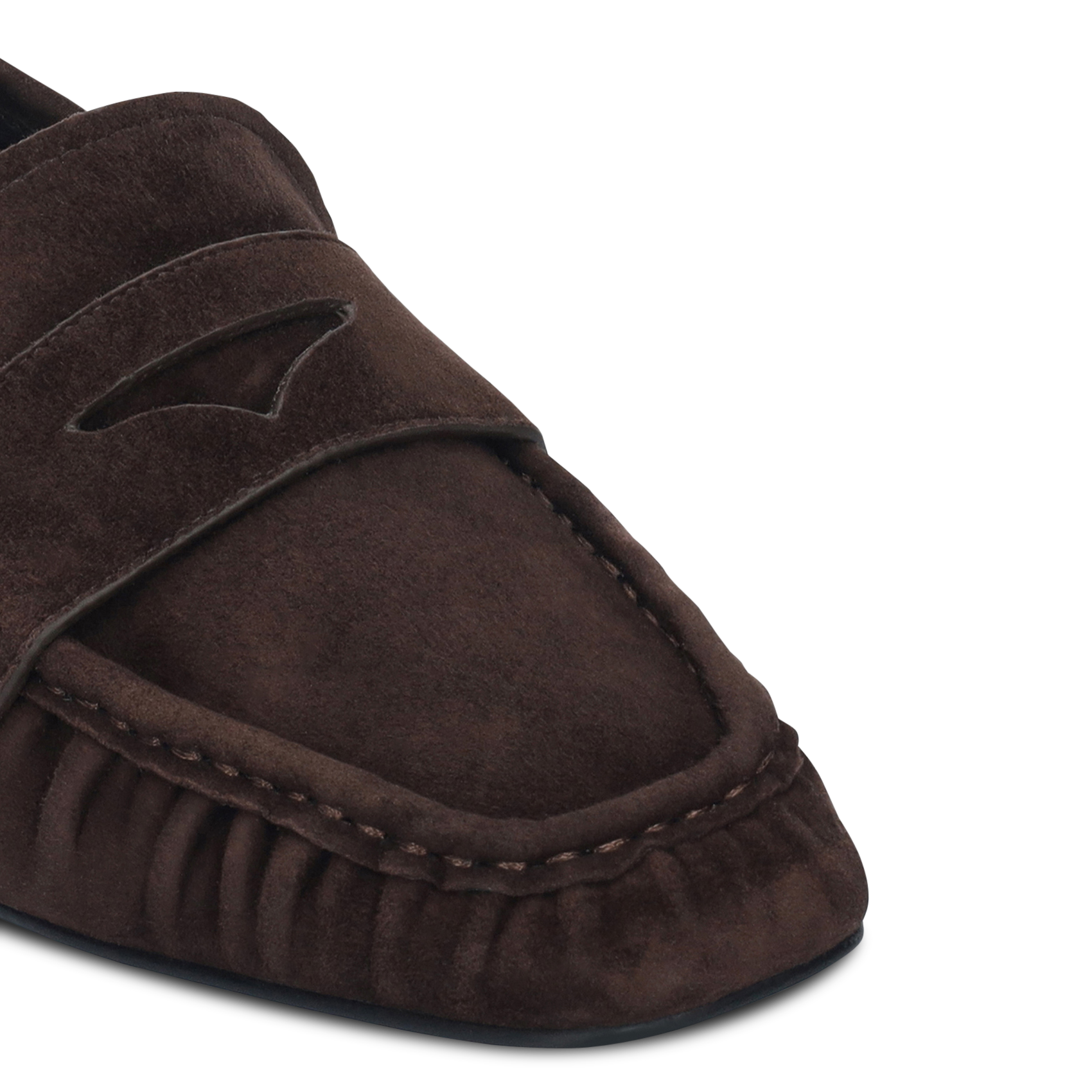 Mocassins met vierkante neus van suède leer BIBI LOU Bruin