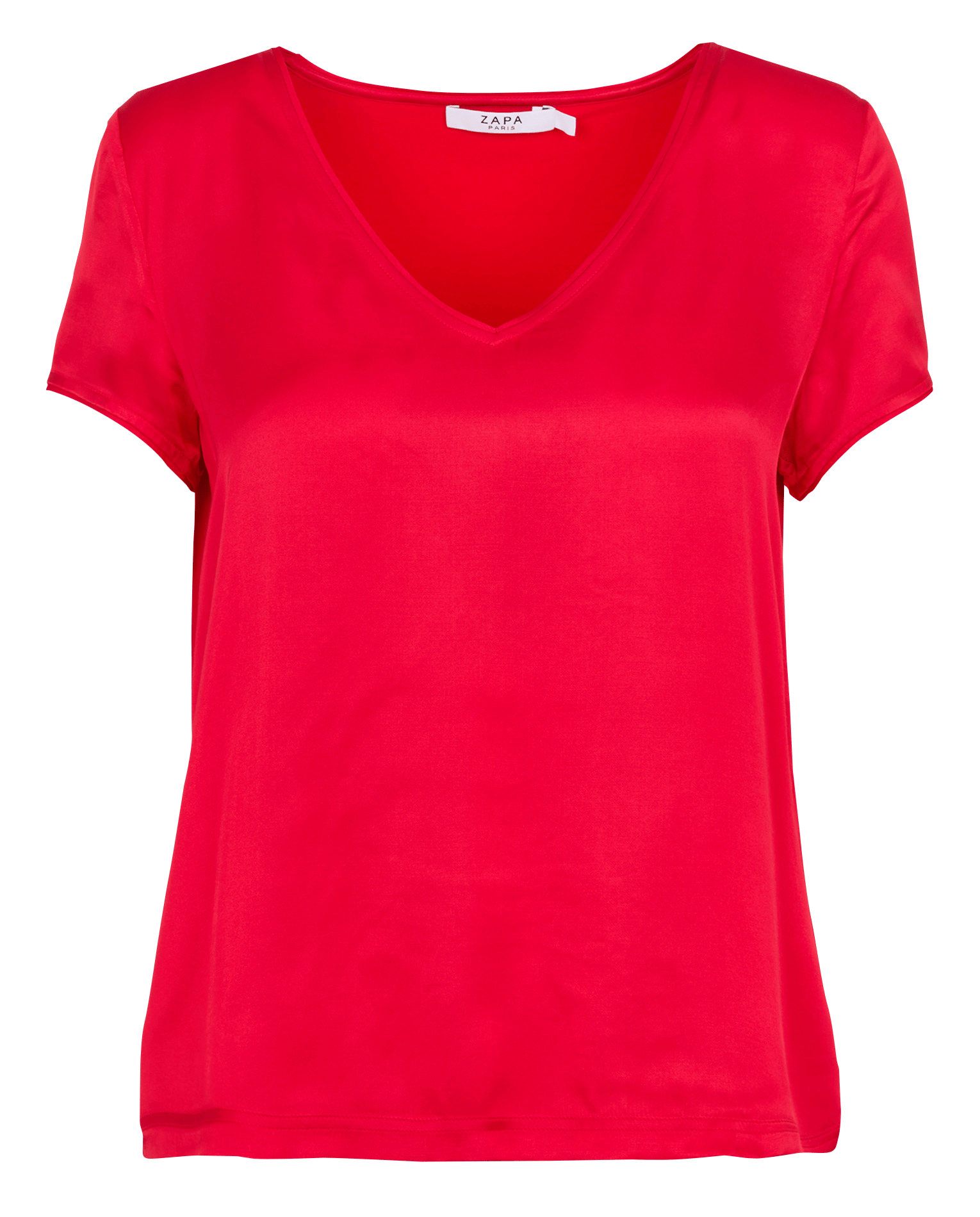 Satin-effect T-shirt with lace detail ZAPA