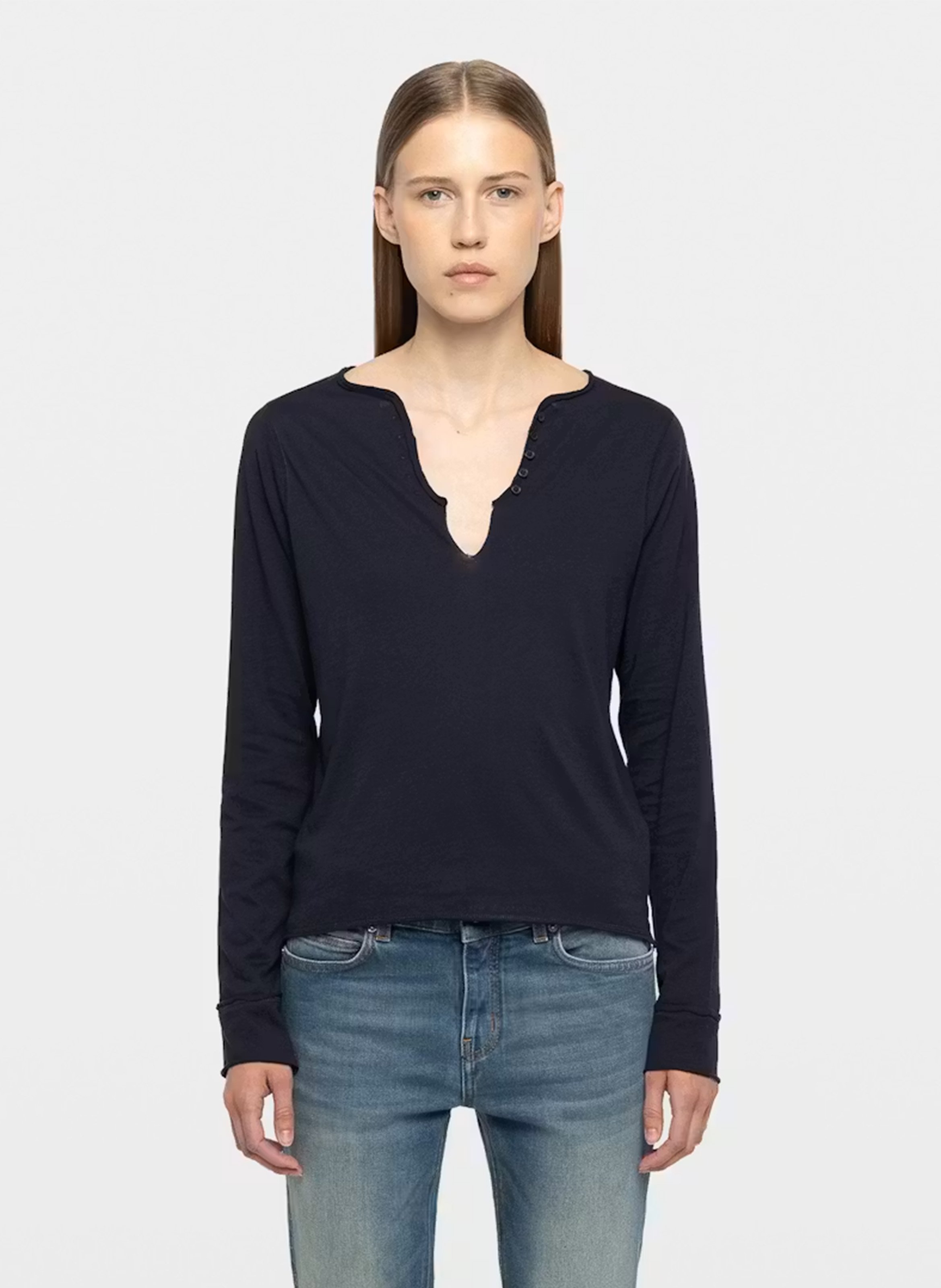 Baumwoll-T-Shirt mit U-Boot-Ausschnitt ZADIG&VOLTAIRE