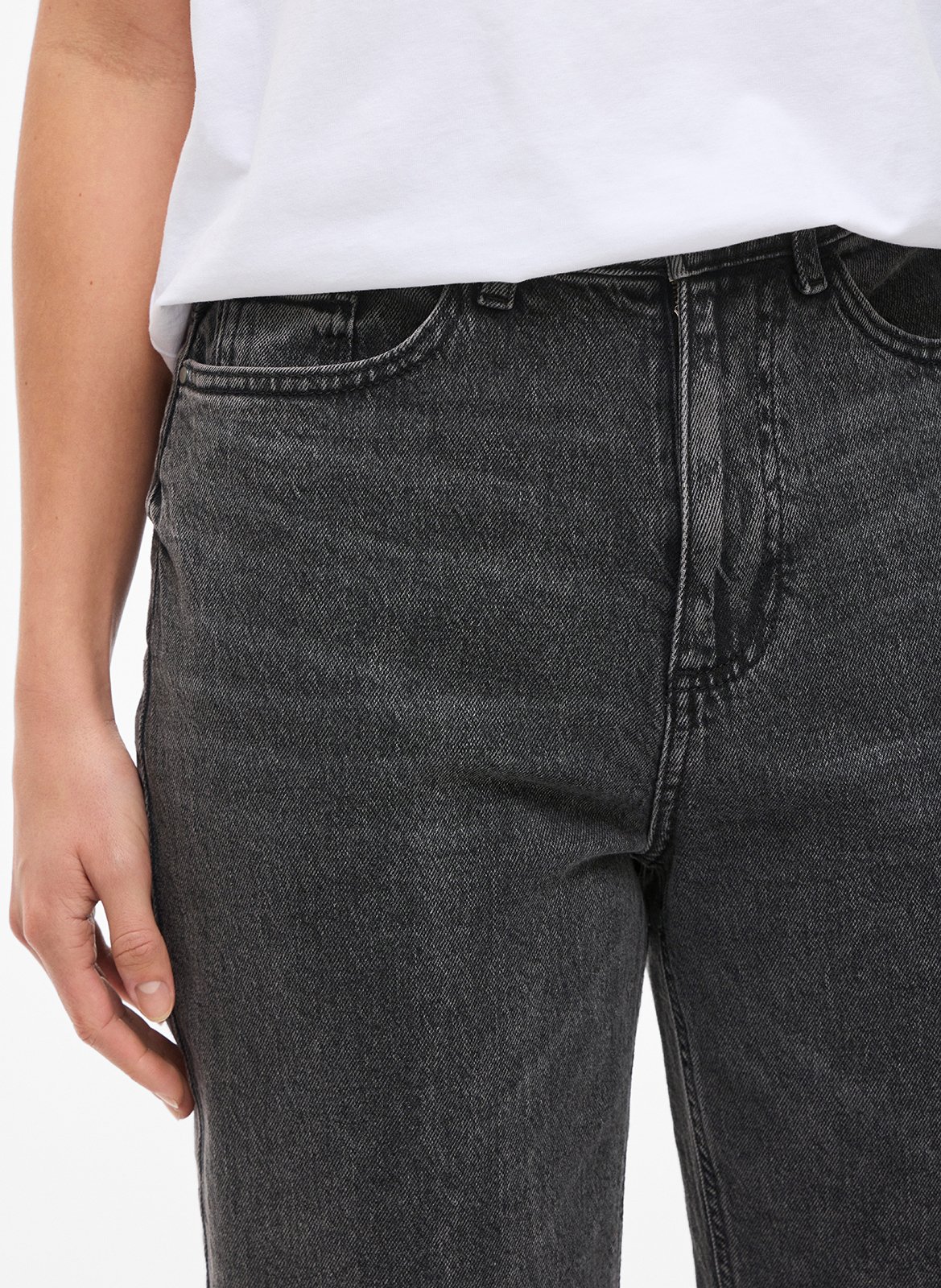 Cotton-blend straight-leg jeans VILA Grey