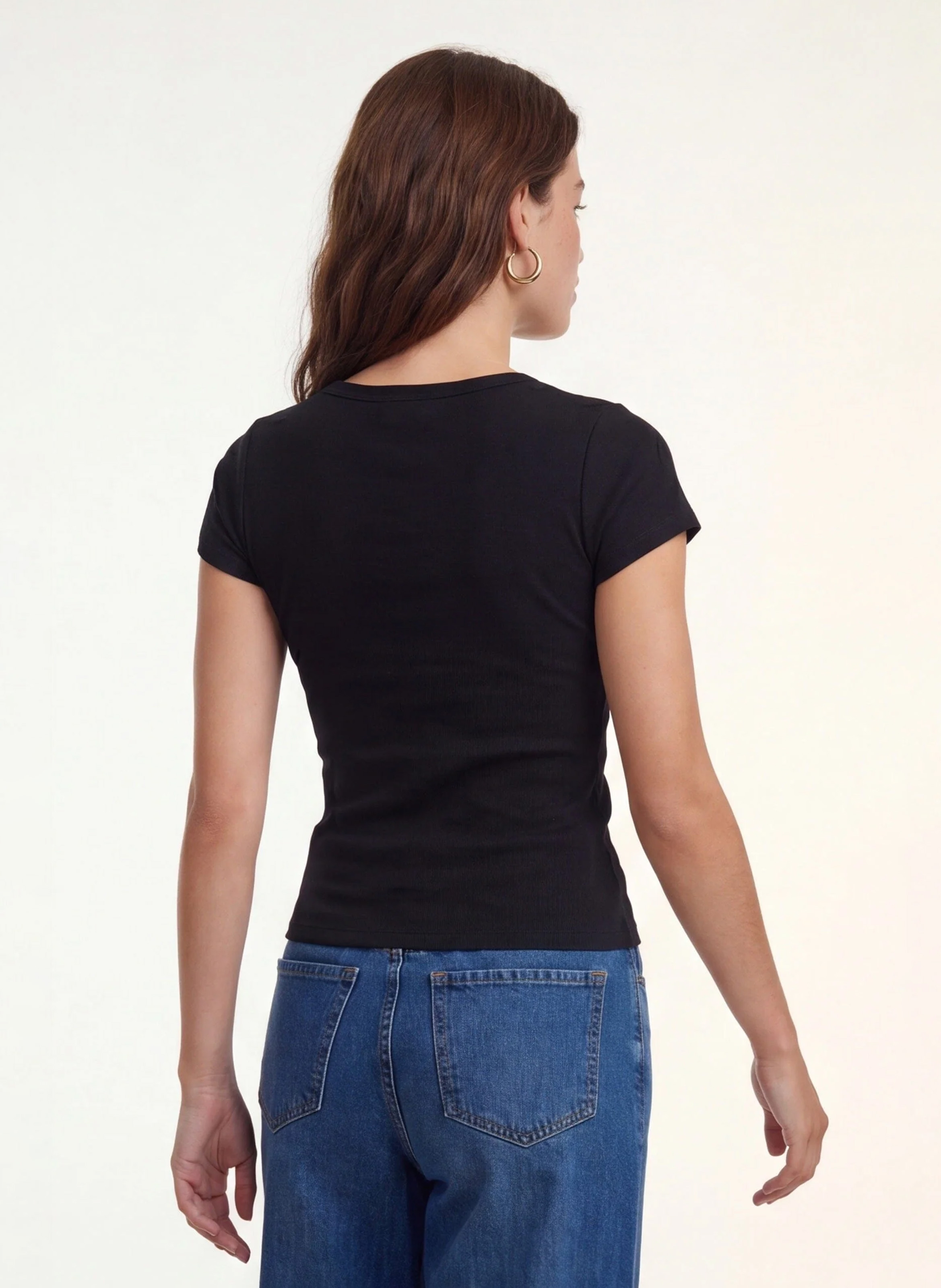 Tee-shirt manches courtes ajusté uni  KOOKAI Noir