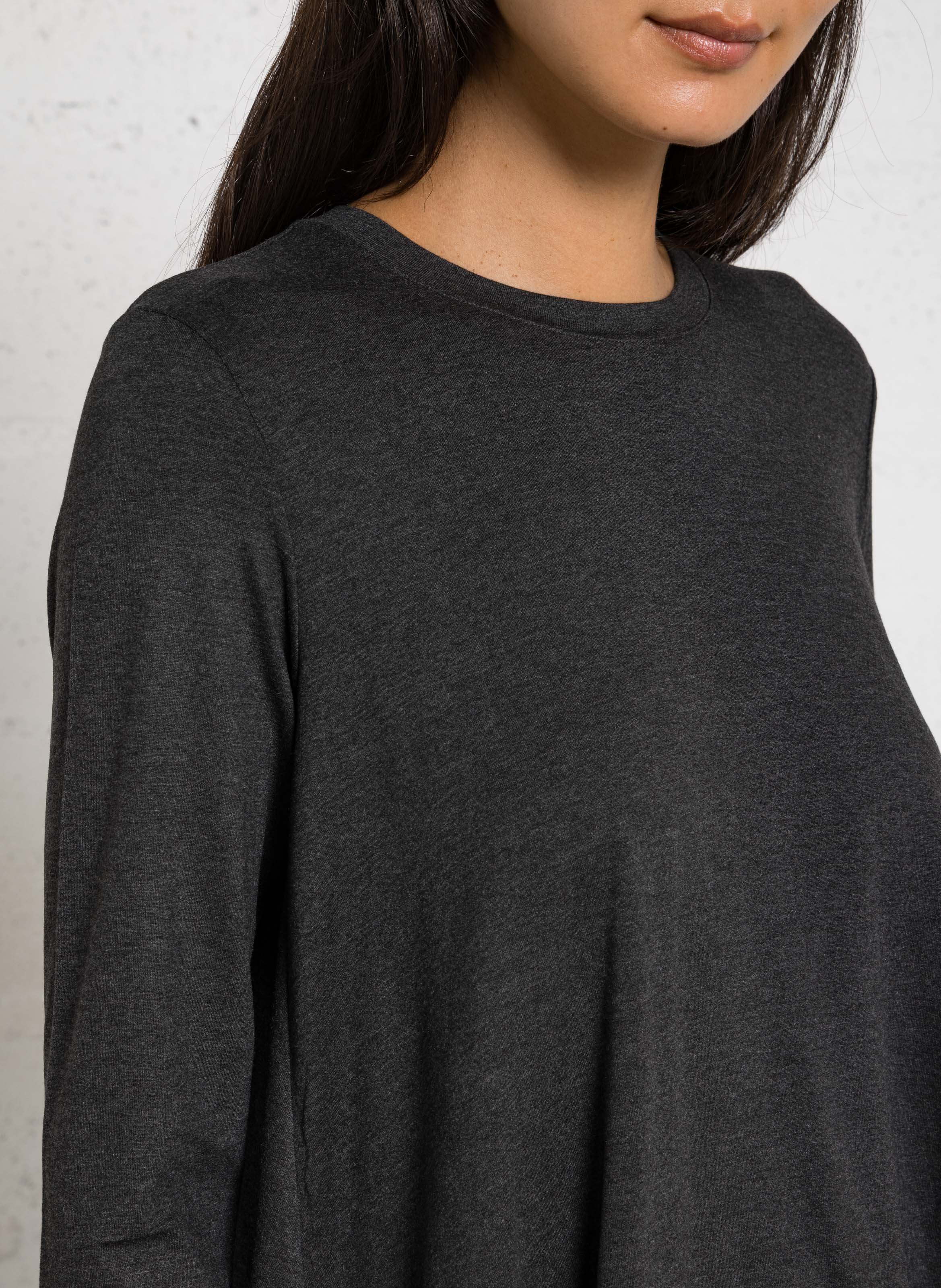 Ruimvallend T-shirt met ronde hals MAJESTIC FILATURES Grijs