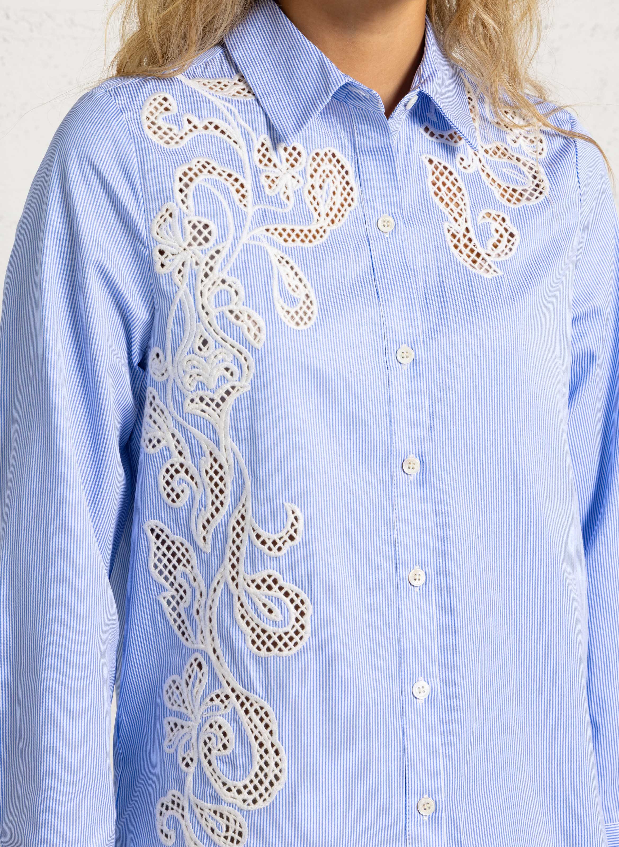 Striped embroidered shirt LA PETITE ETOILE Beige