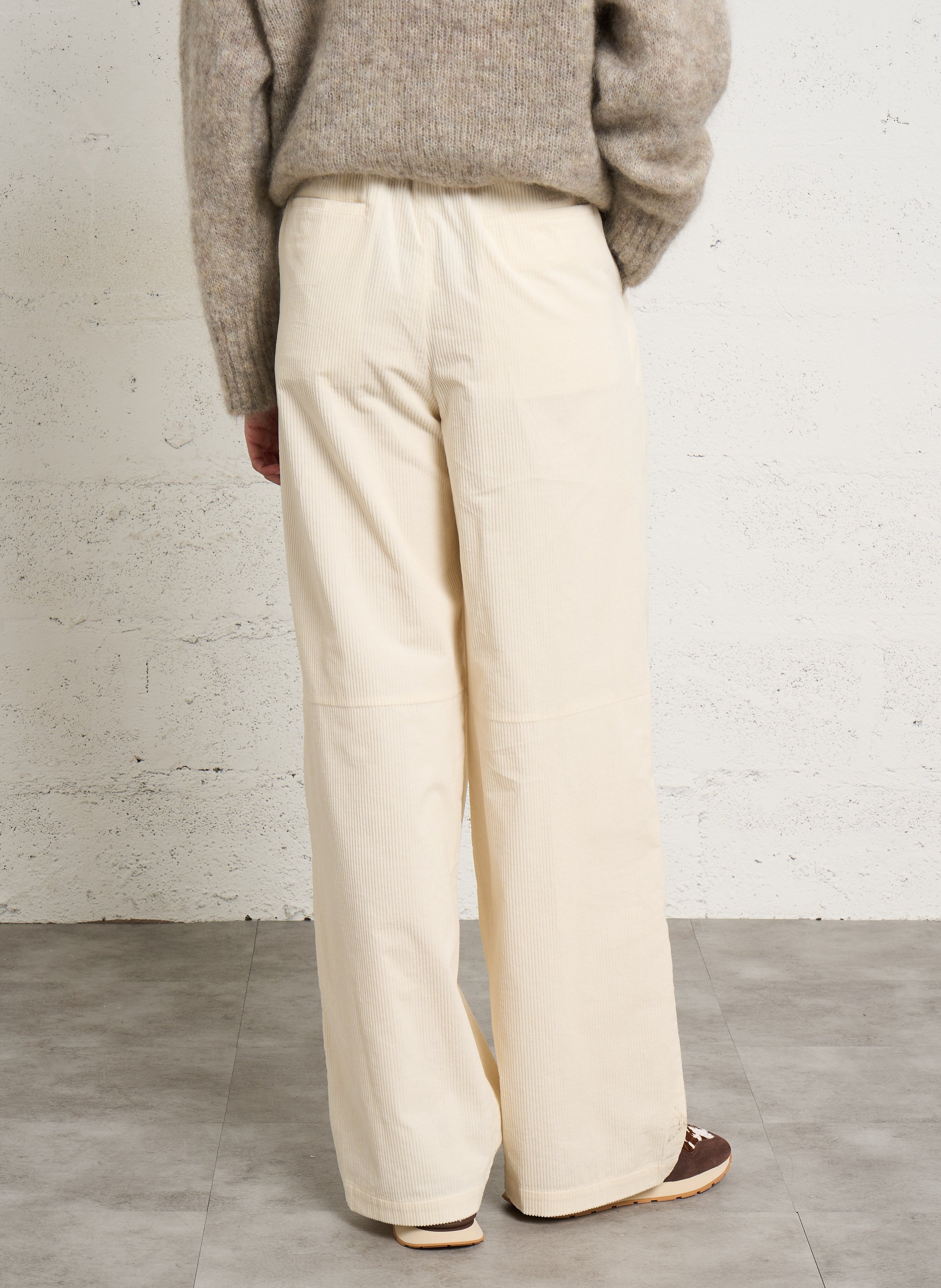 Wide-leg cotton jeans BELLEROSE Beige