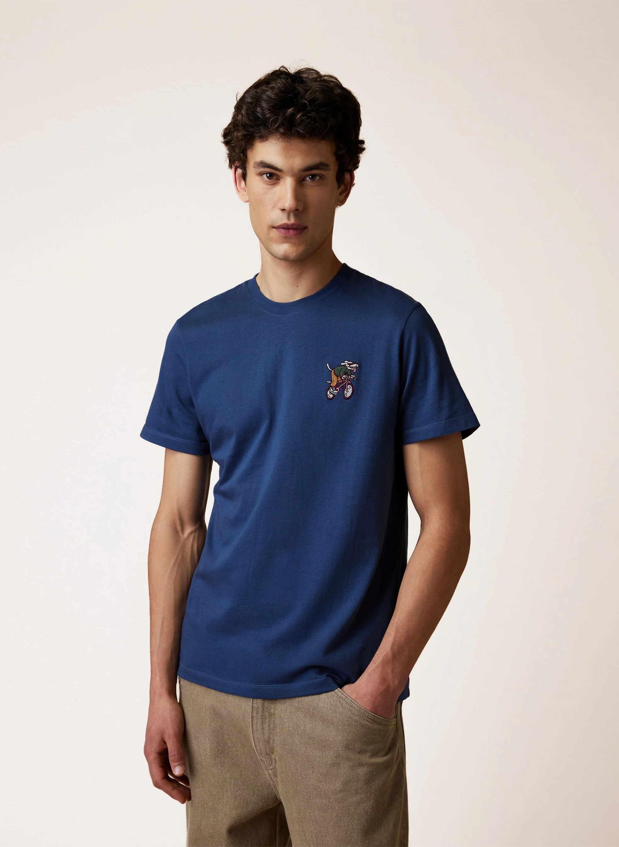 Gerader Baumwoll-T-Shirt mit Logo FAGUO