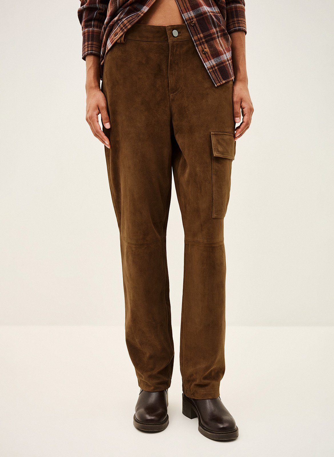 Slimfit-Wildlederhose BA&SH Braun
