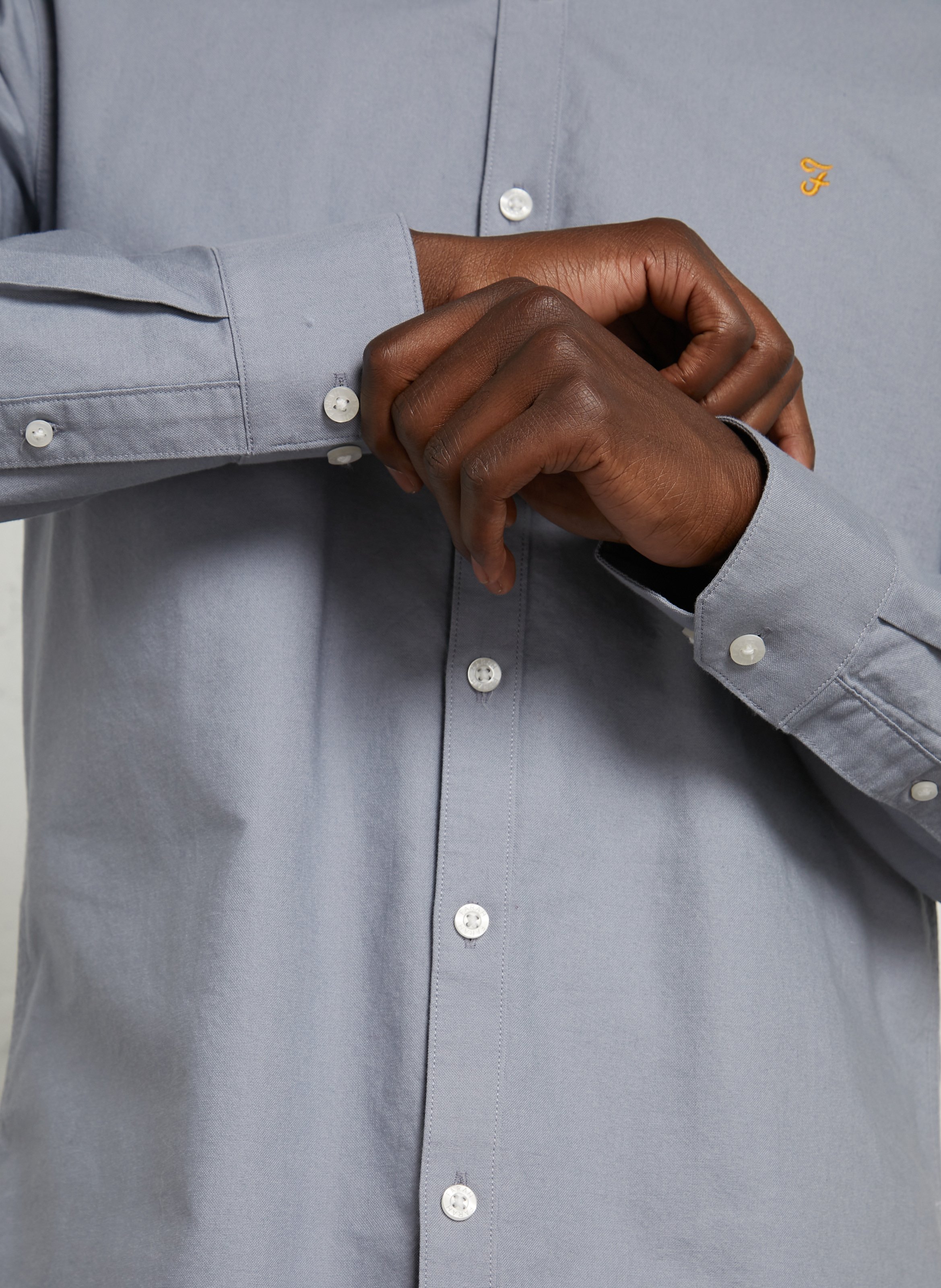 Chemise slim-fit en coton biologique FARAH Bleu