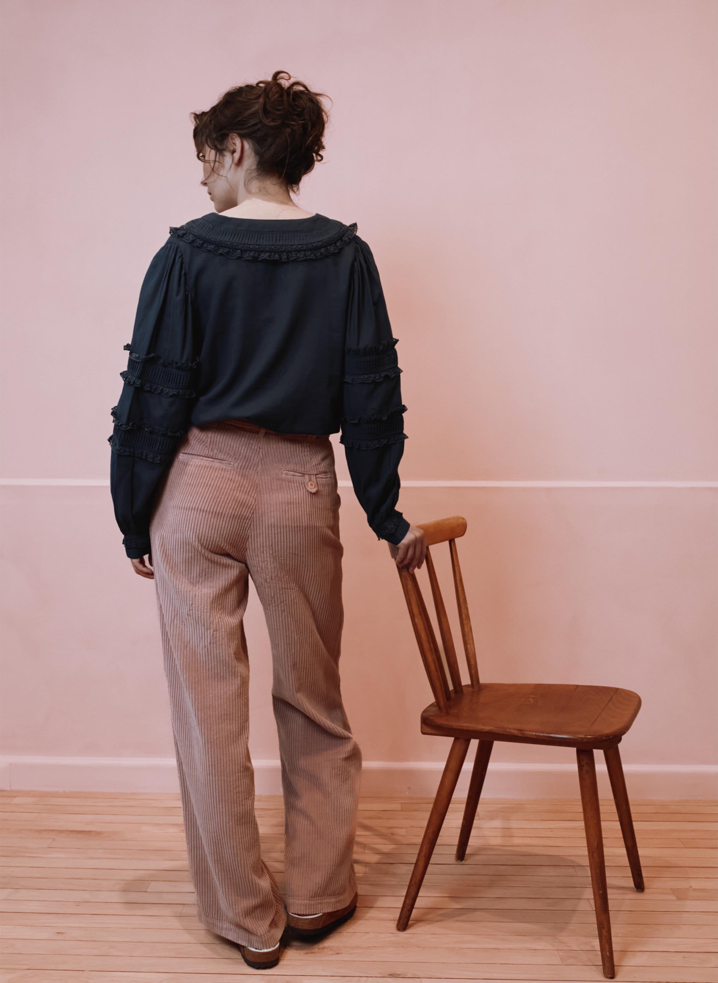 Bluse mit V-Ausschnitt aus Bio-Baumwolle EMILE ET IDA Schwarz