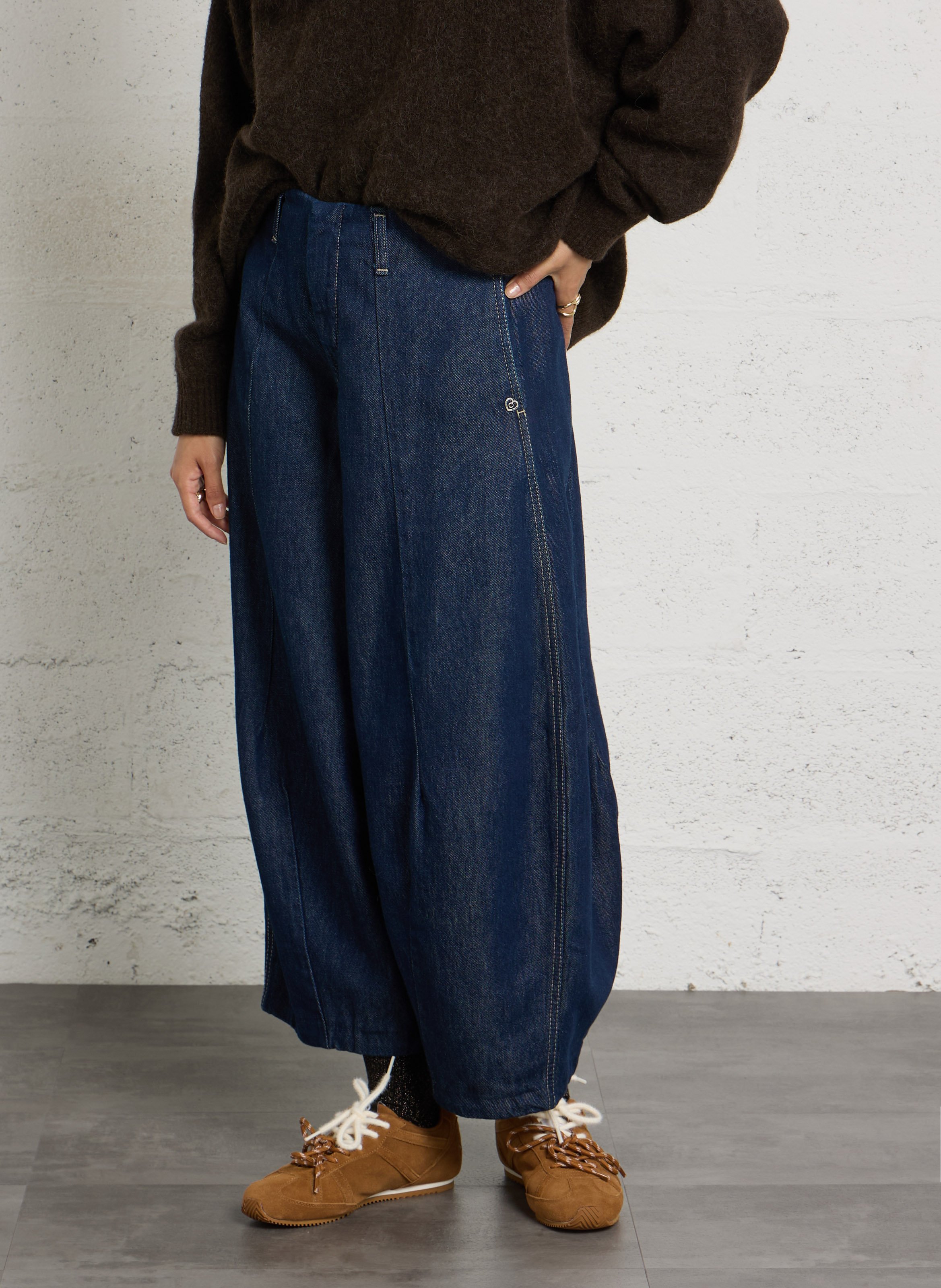 Hohe Taille Jeansrock PLEASE Blau