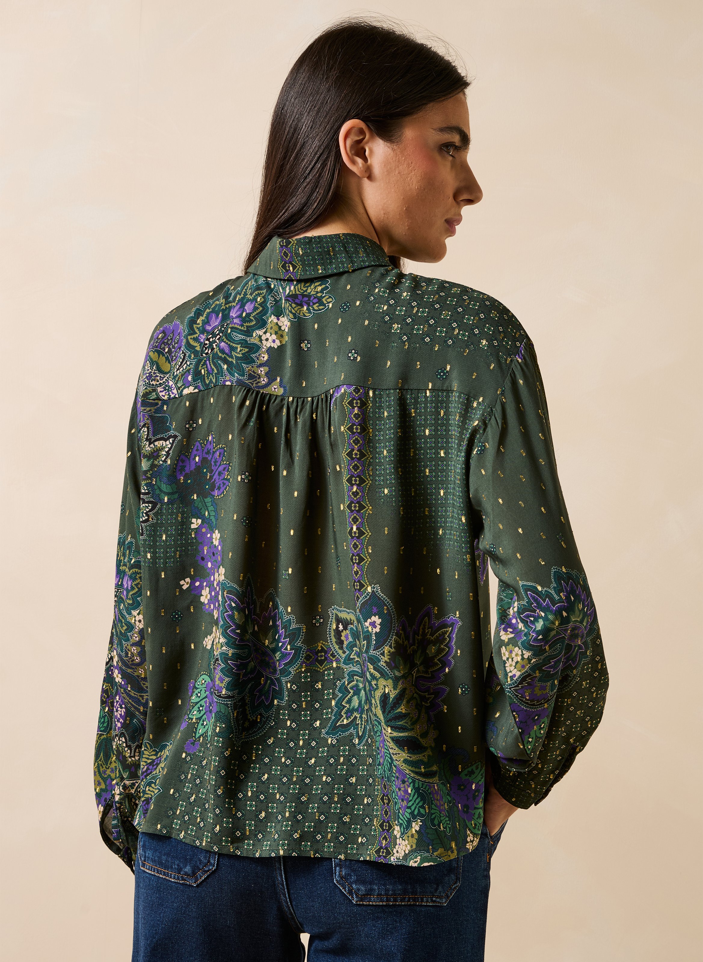 Loose printed shirt LA FEE MARABOUTEE Green